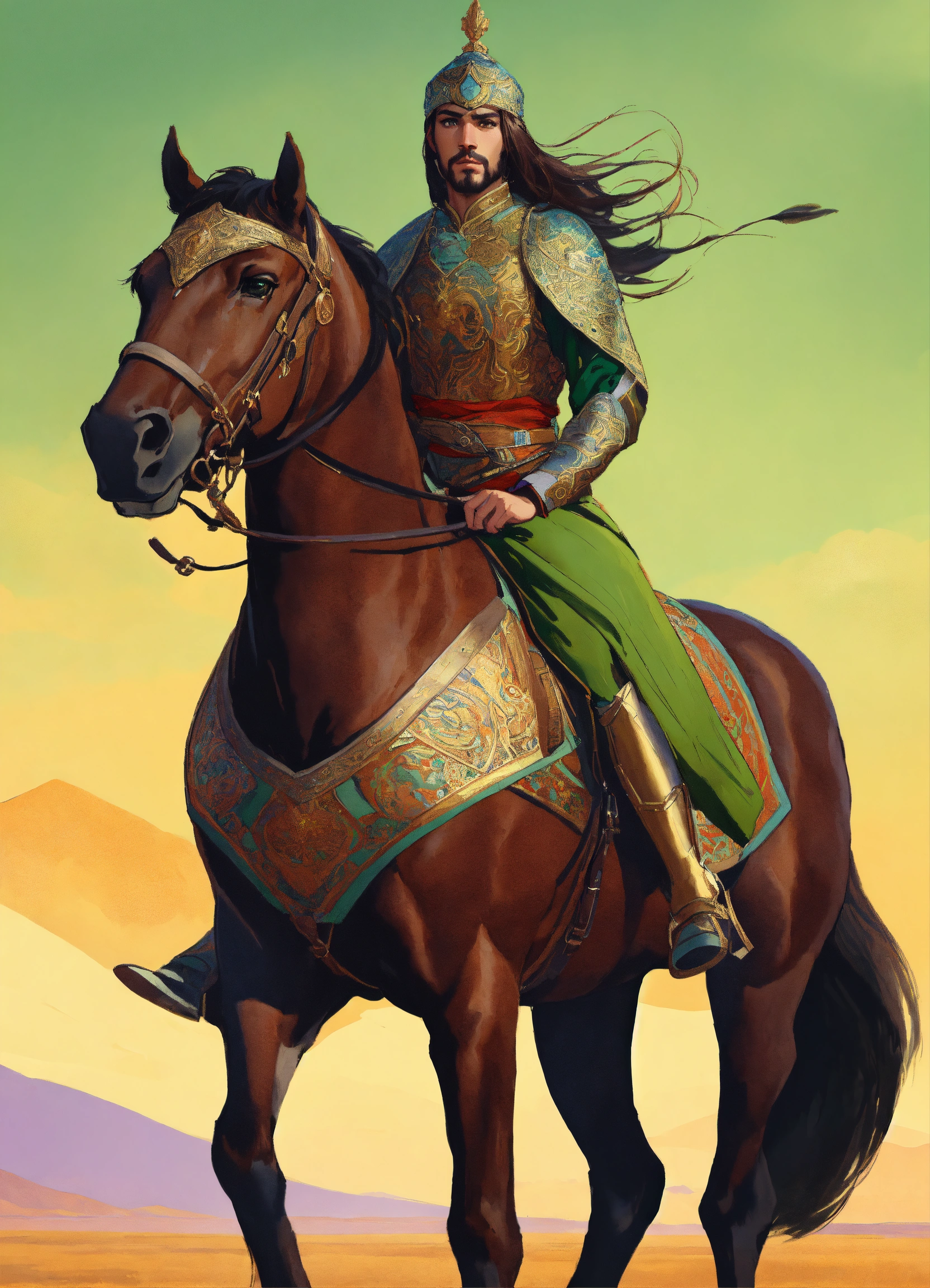 Lexica - A Persian cataphract riding a large brown horse, , Persian ...