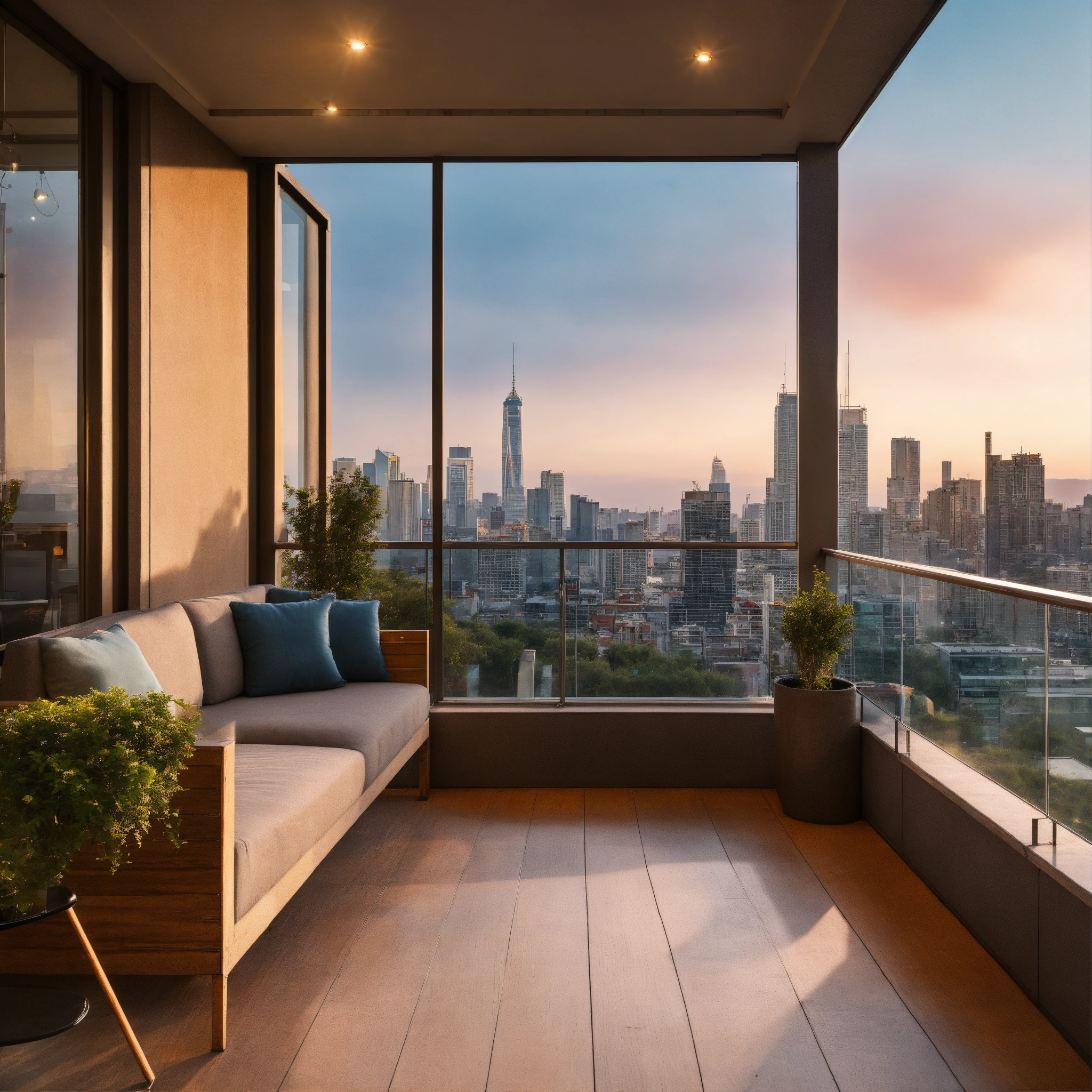 Lexica - A photo of a modern apartment with a balcony. The apartment is ...