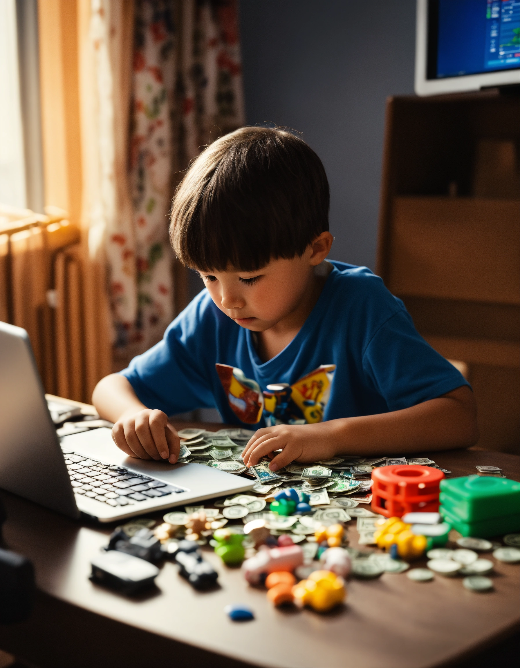 Lexica - A child in front of the computer doing day trading operations ...