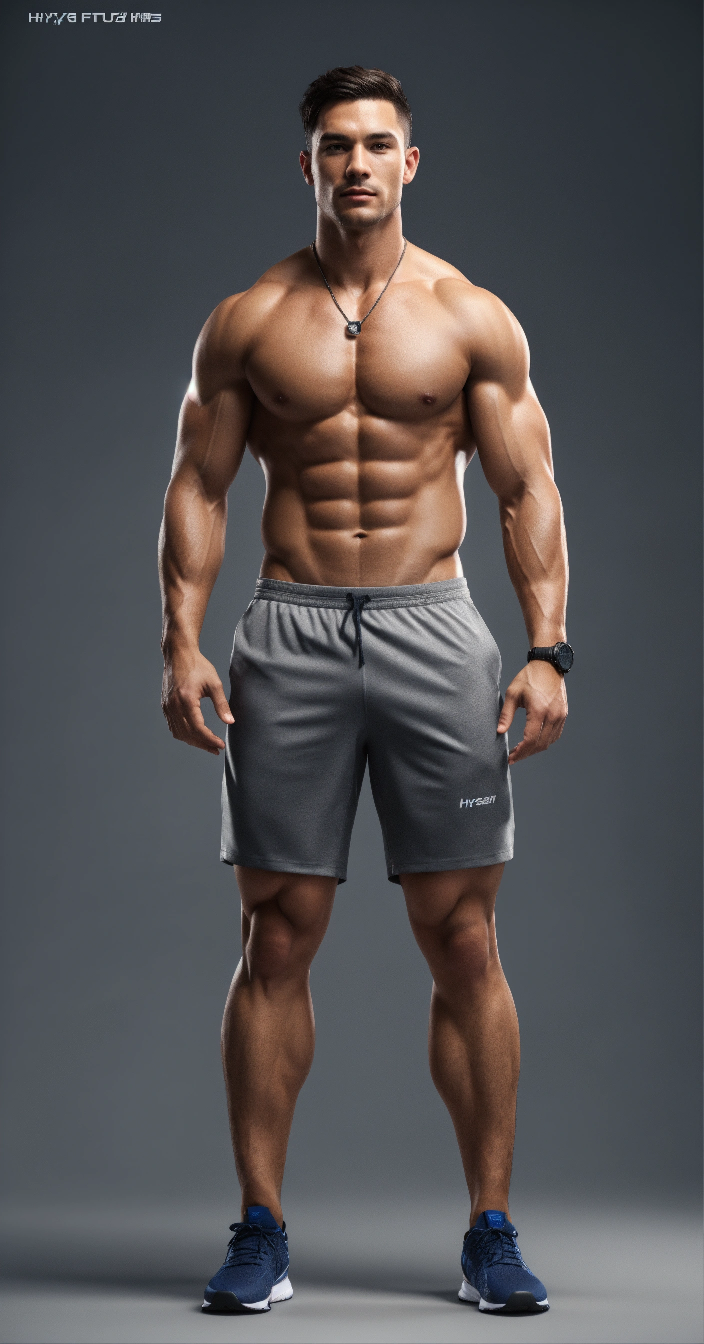 Lexica - A normal weight man fitness wear, full body, studio photo ...