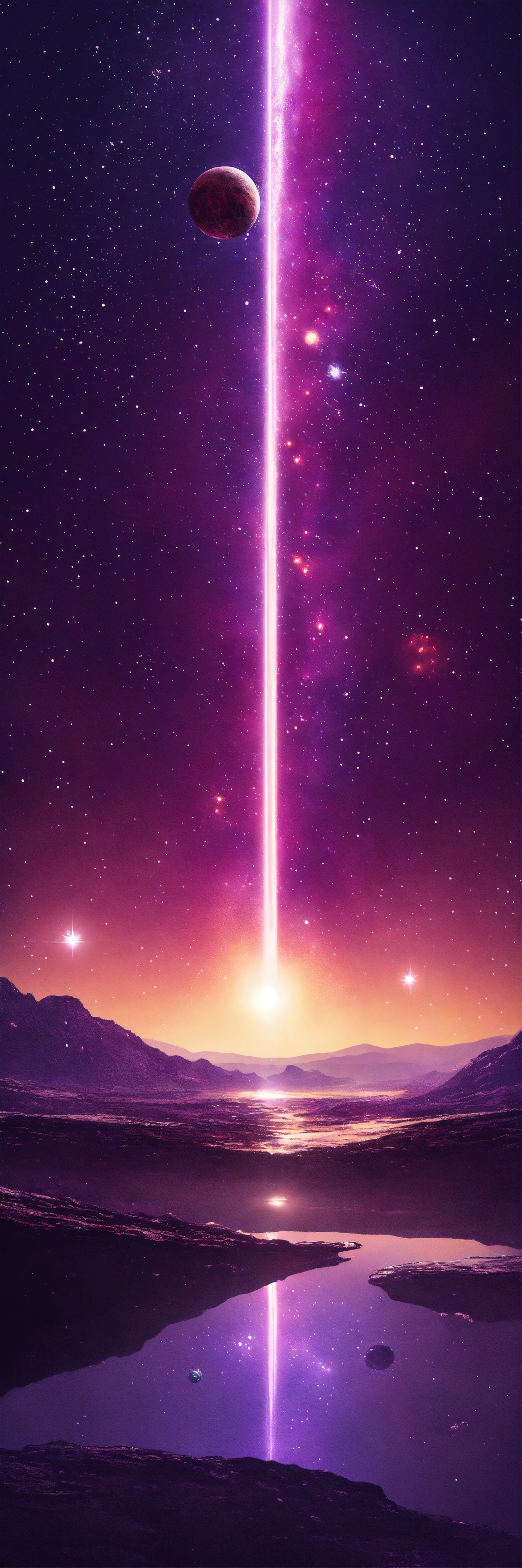 Lexica - A dark purple colored background with stars in the background ...