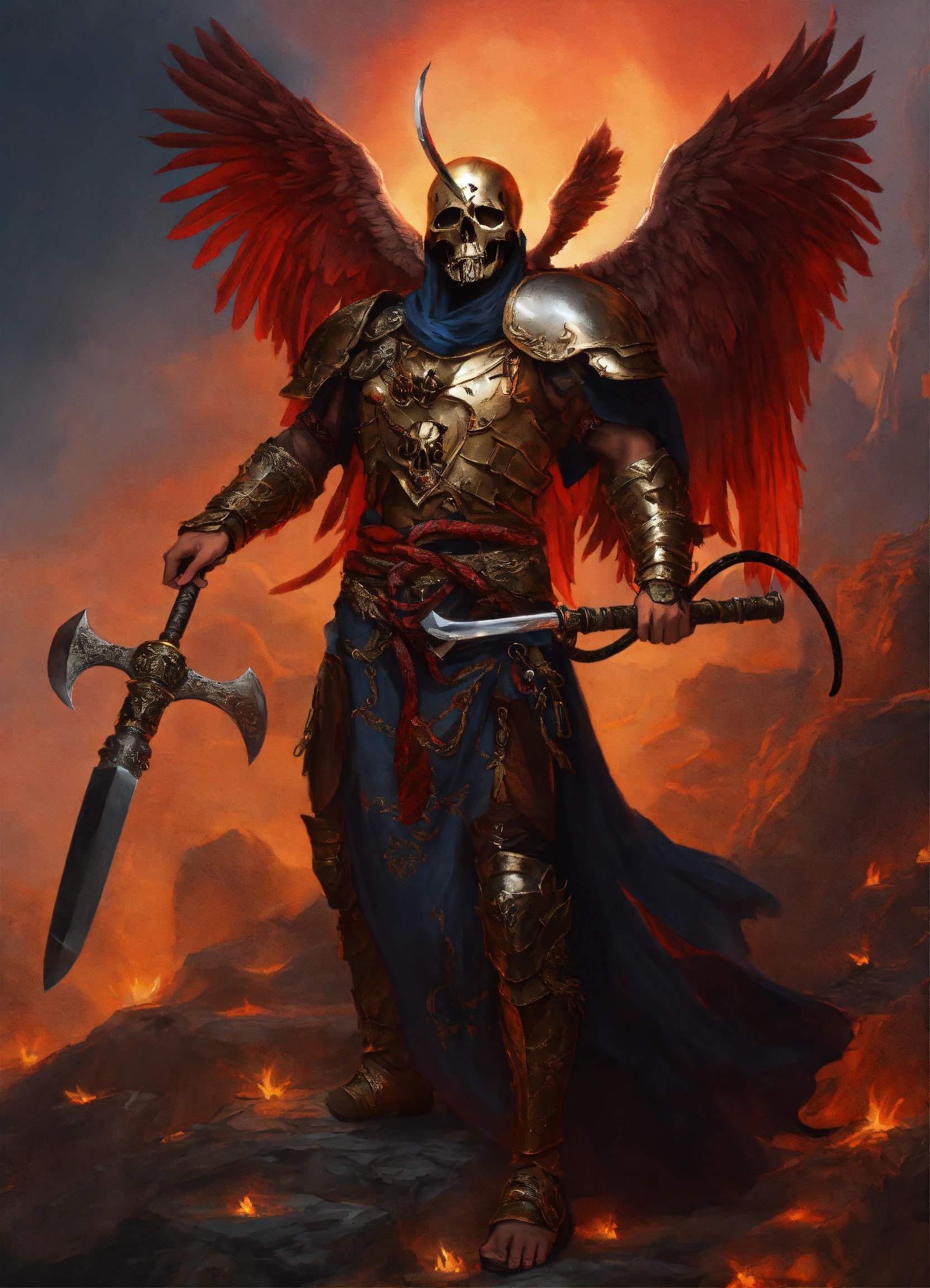 Lexica - Archangel of death gabriel mithril skulled warrior with a ...