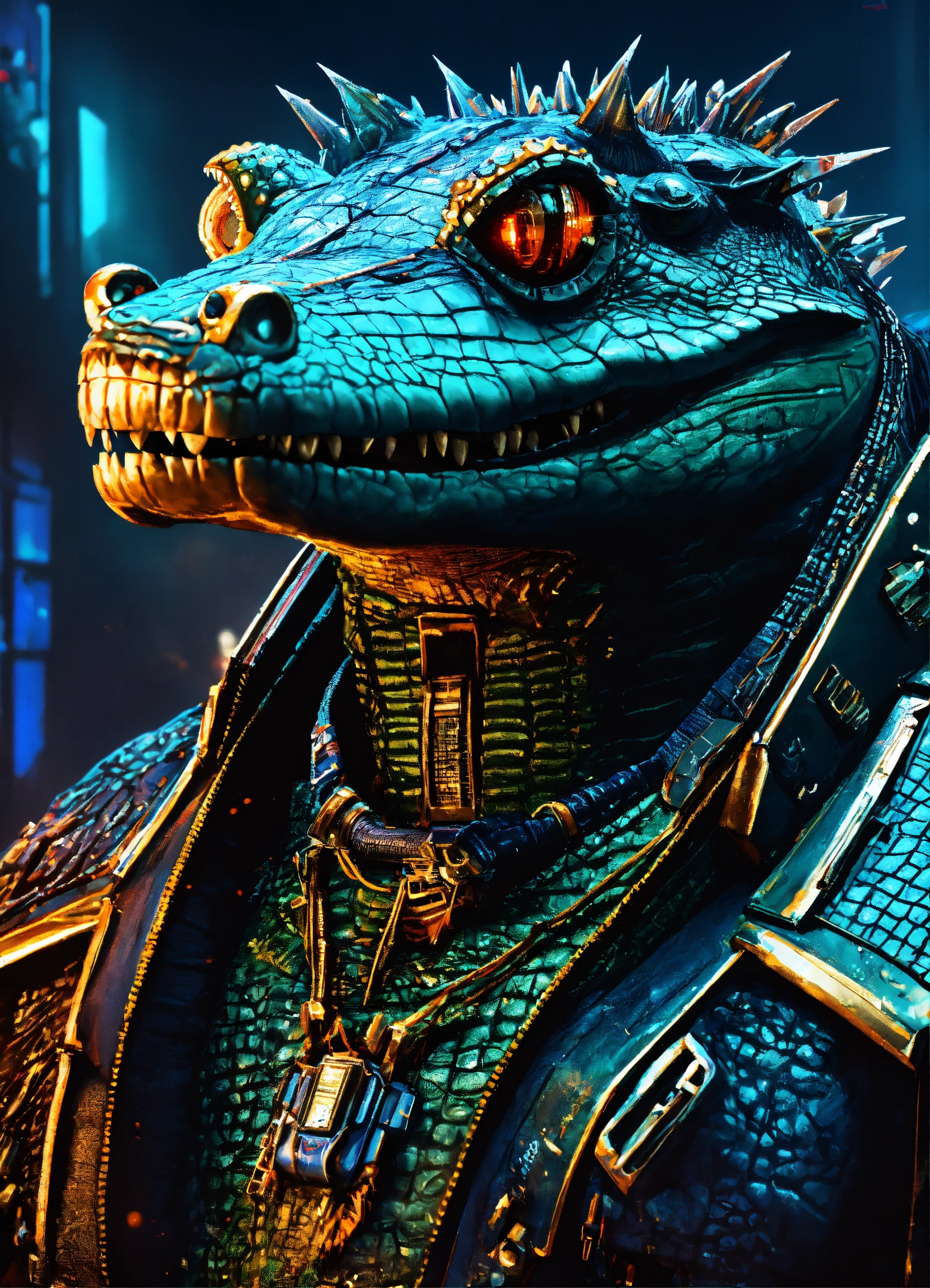 Lexica - A cyberpunk crocodile, 4k, highly detailled, badass, final ...