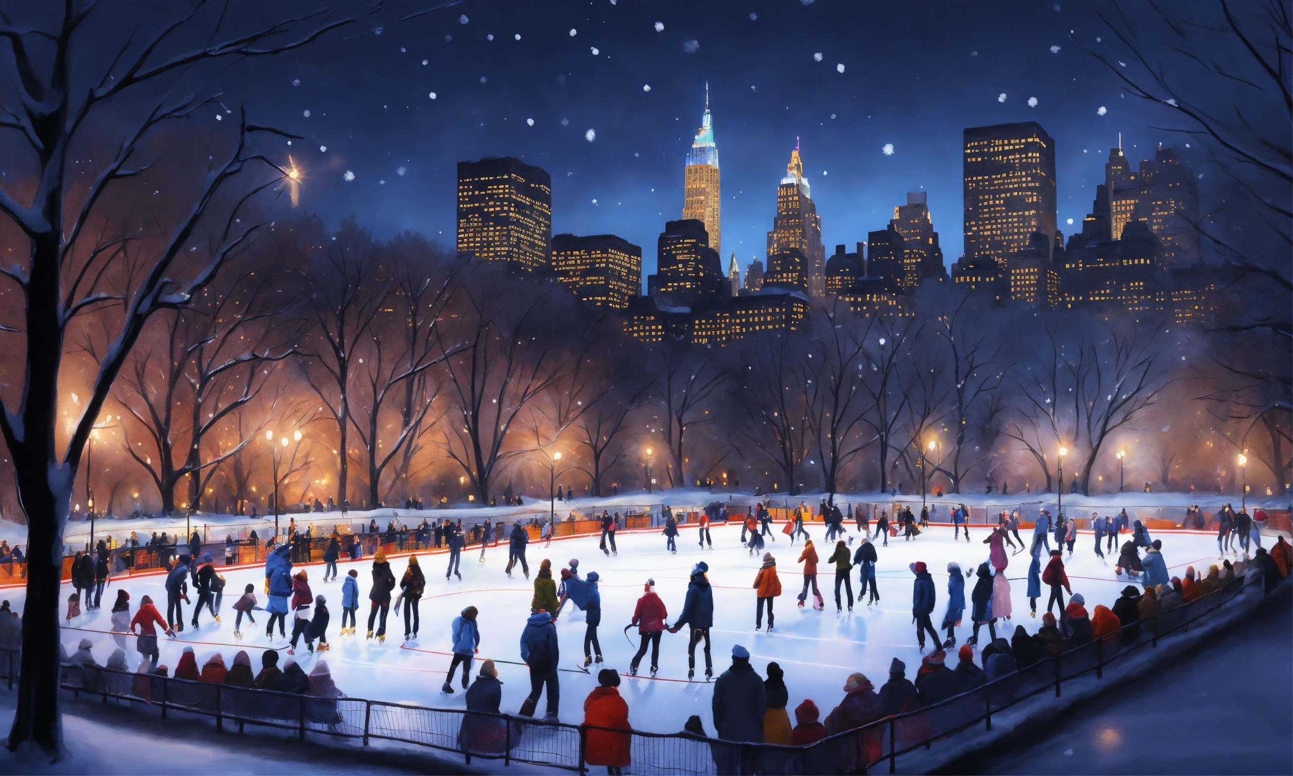 Lexica - Epic beautiful shot of a ultra detailed ultra cozy ice rink in ...
