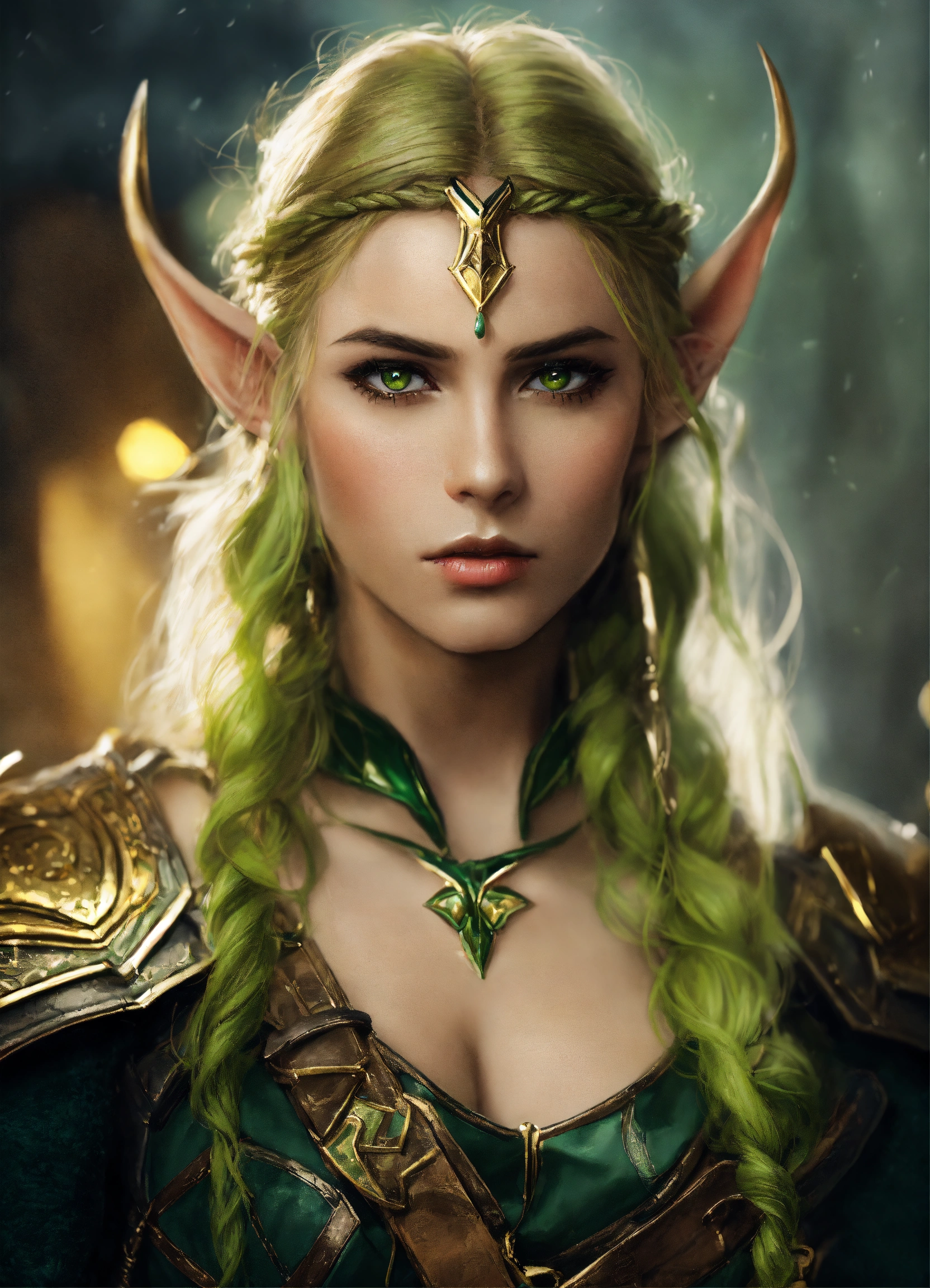 Lexica - Photo quality portrait of a female elf ranger with large ...