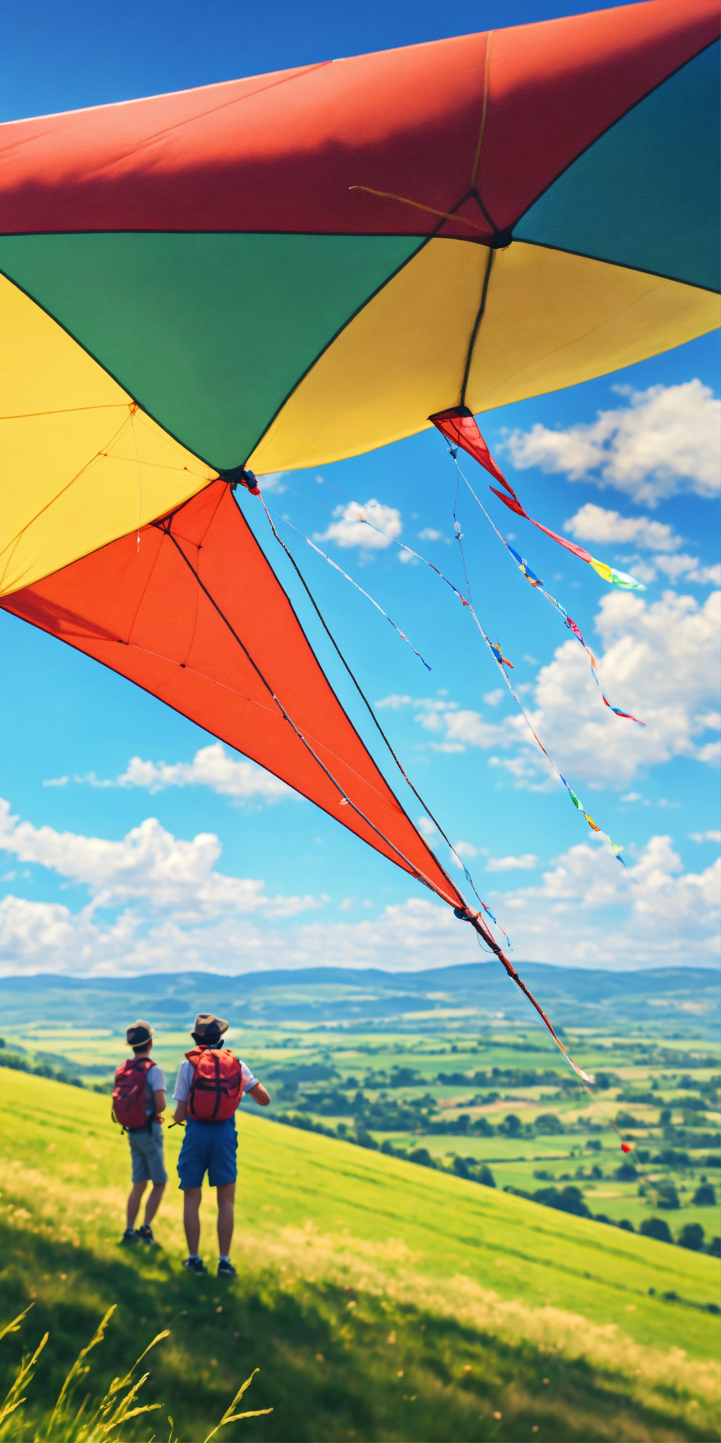 Lexica - Somebody flying a kite under the clear blue sky, accompanied ...