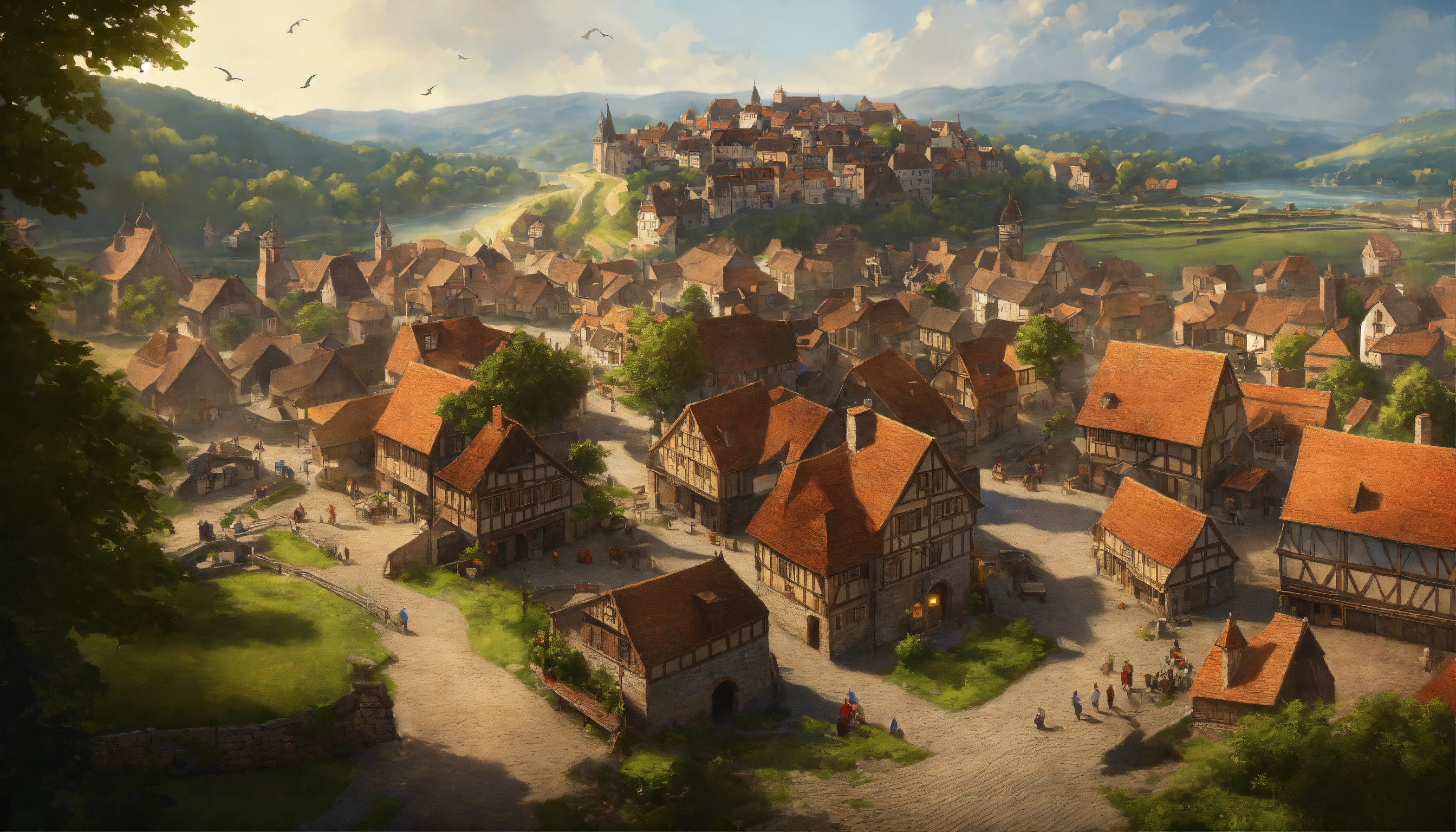 Lexica - Highly realistic, photography, Bird's eye view of a medieval ...