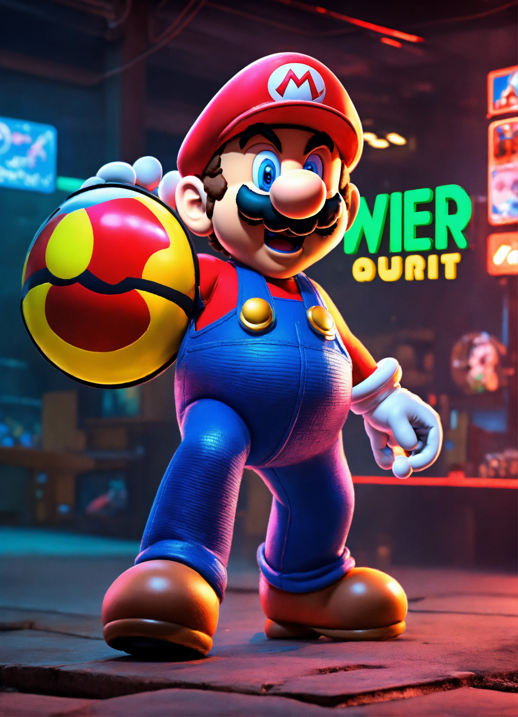 Lexica - Super mario, live action adaptation, realistic in a neon vibes