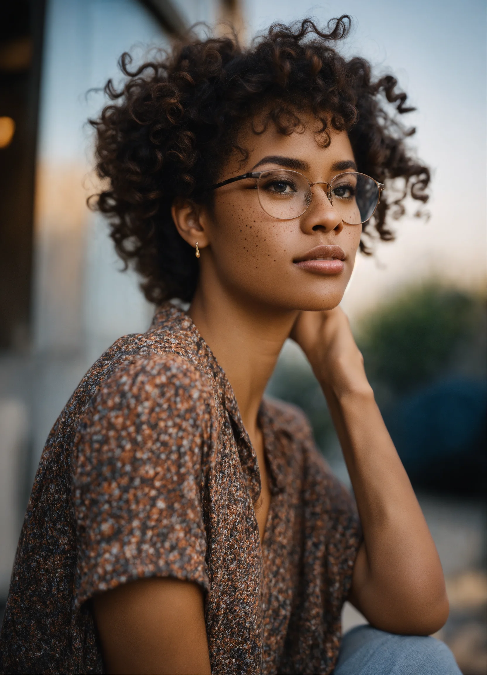 Lexica Short Light Skinned Black Female Long Curly With No Frizz