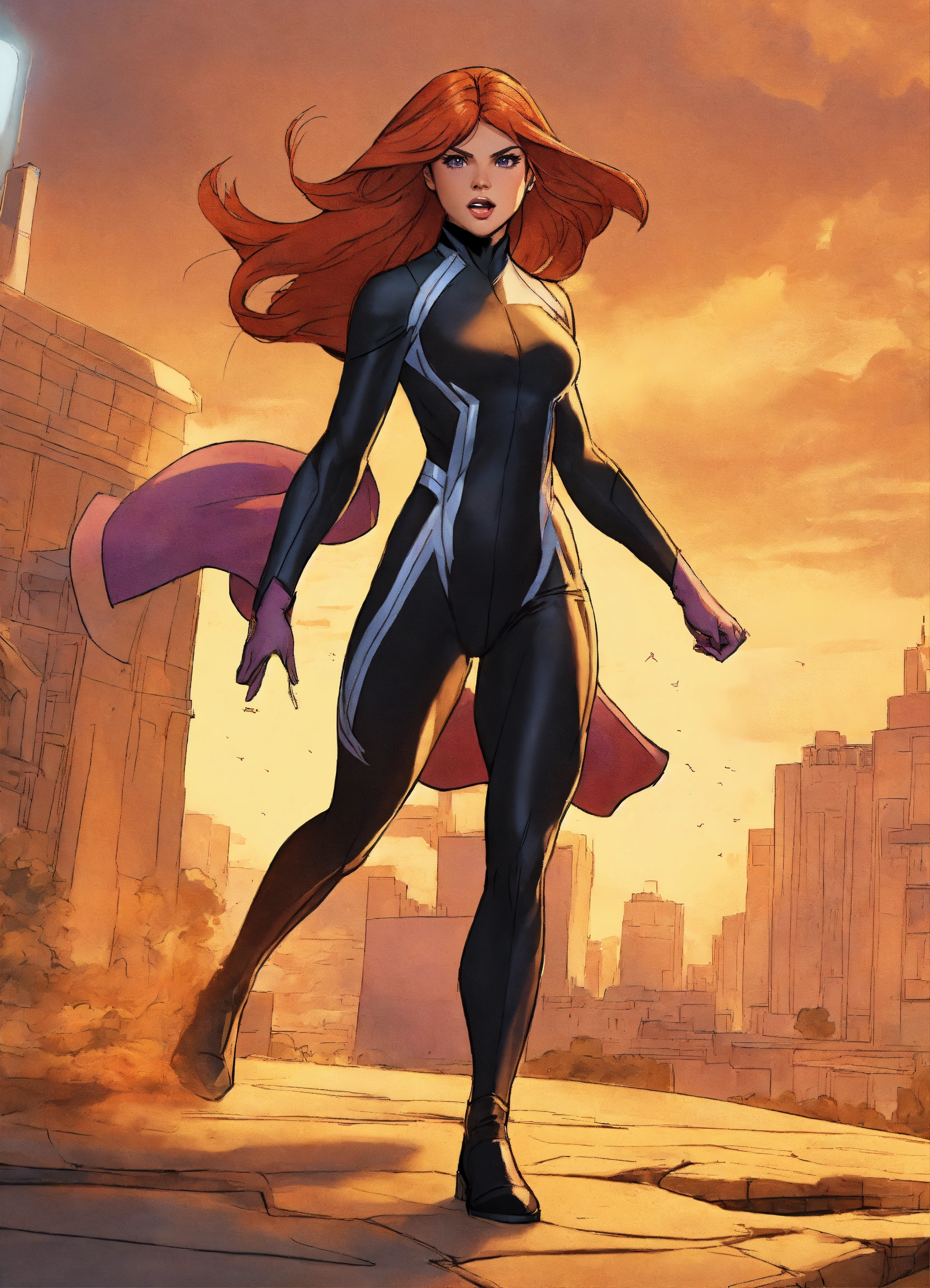 Lexica - Marvel Auran girl from inhumans tv show animated in action ...