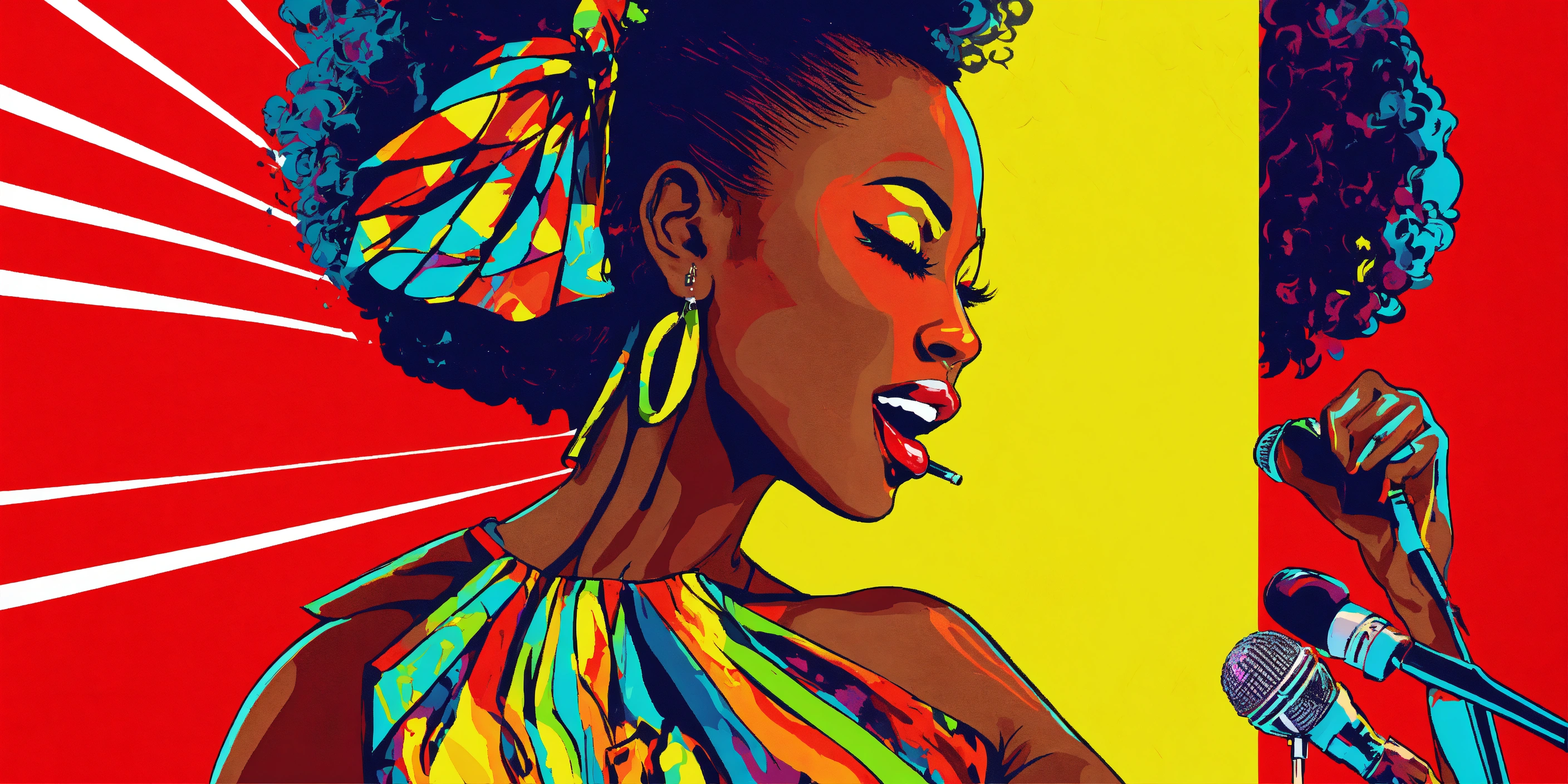 Lexica - Pop Art Diva Black Woman in a diva-worthy pop art dress ...