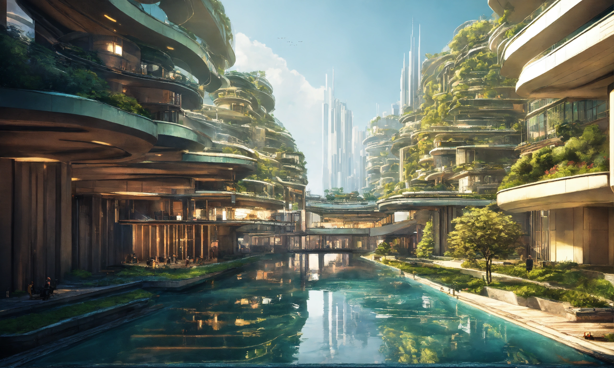 Lexica - Futuristic city, utopia, tranquility and calmness, modernist ...