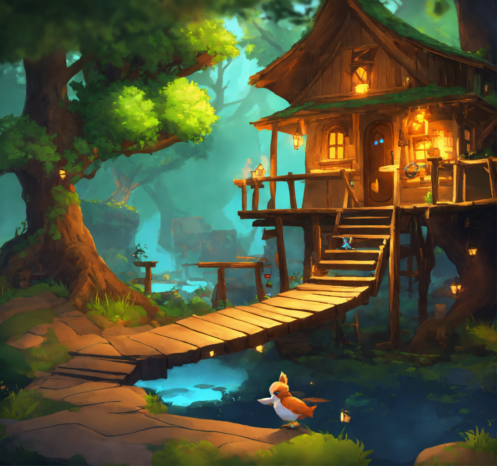 Lexica - MMO game with online players. treehouse. Ori