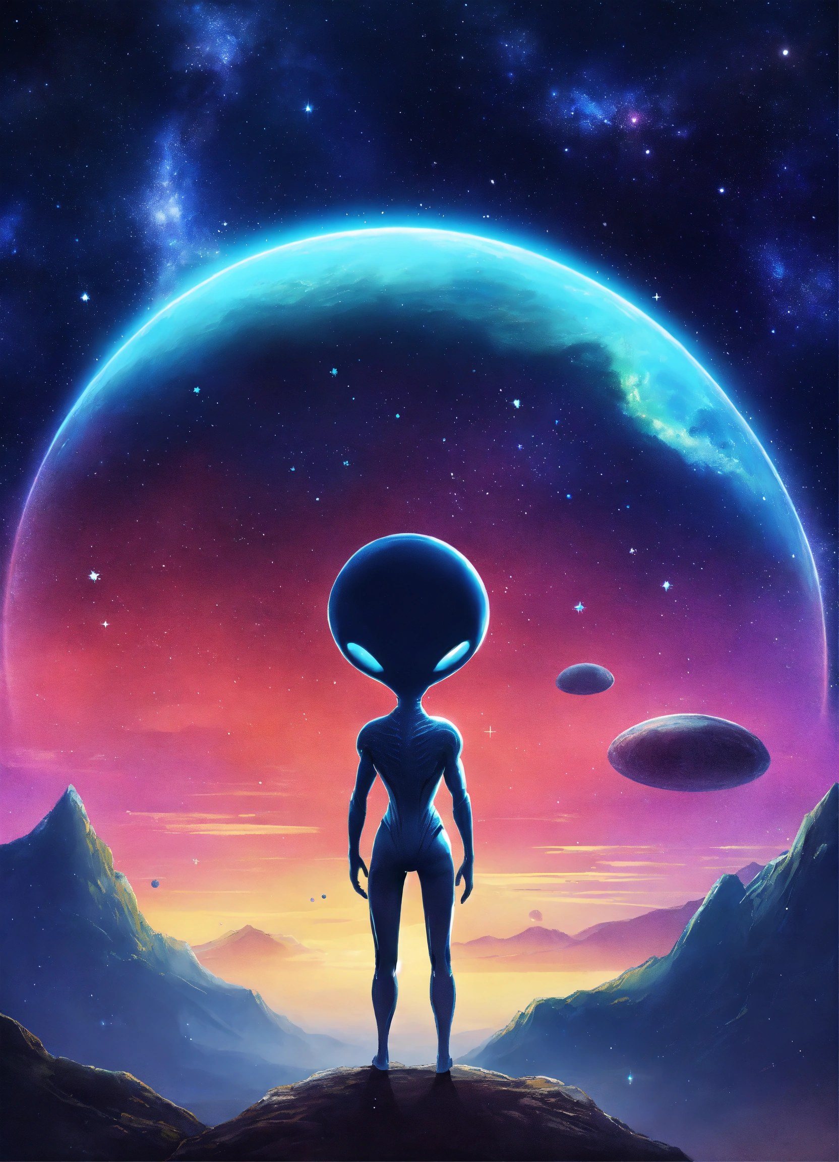 Lexica - Alien space alien background starry sky