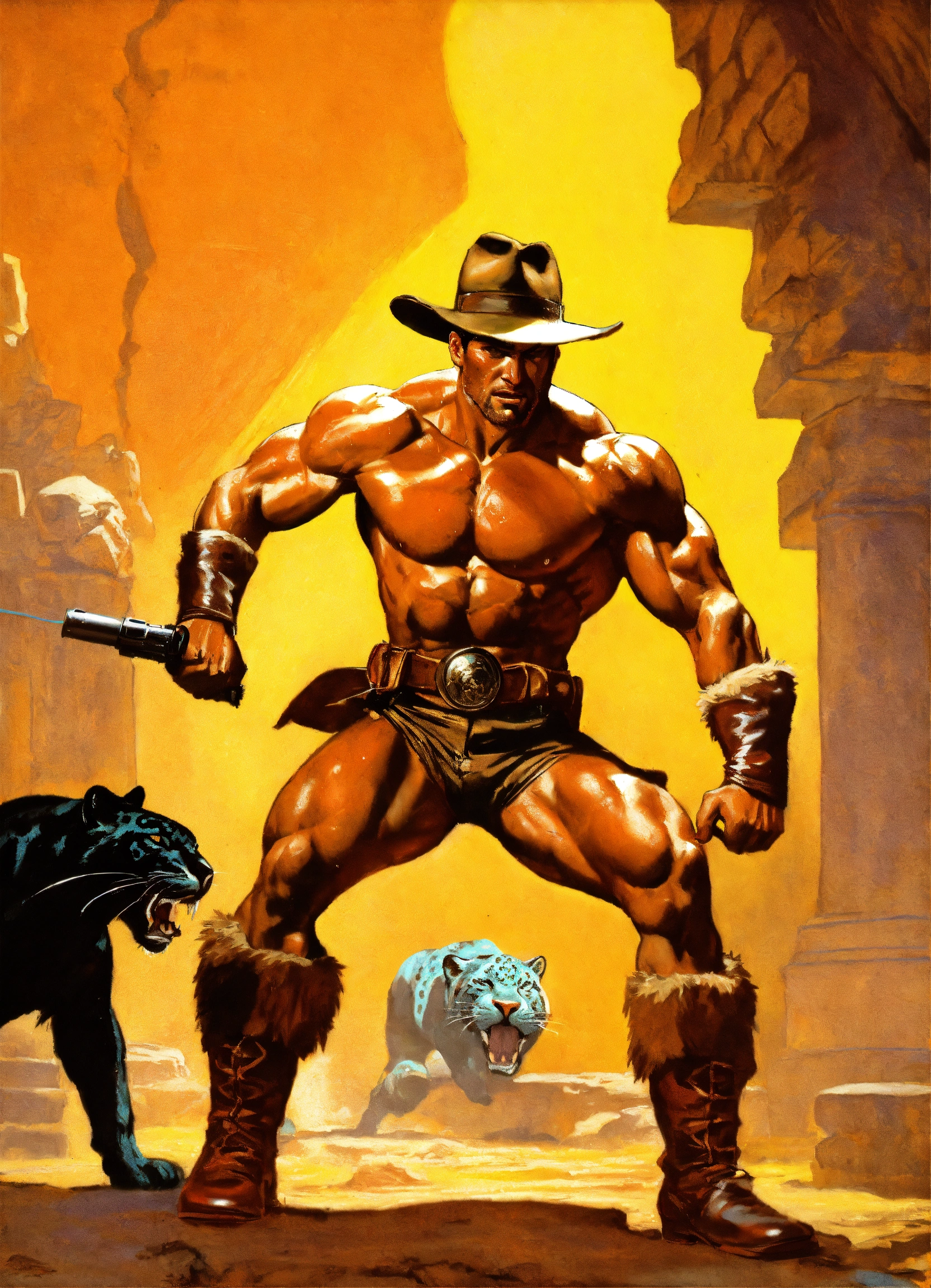 Lexica - Frank frazetta character, Indiana Jones, musclebound ...