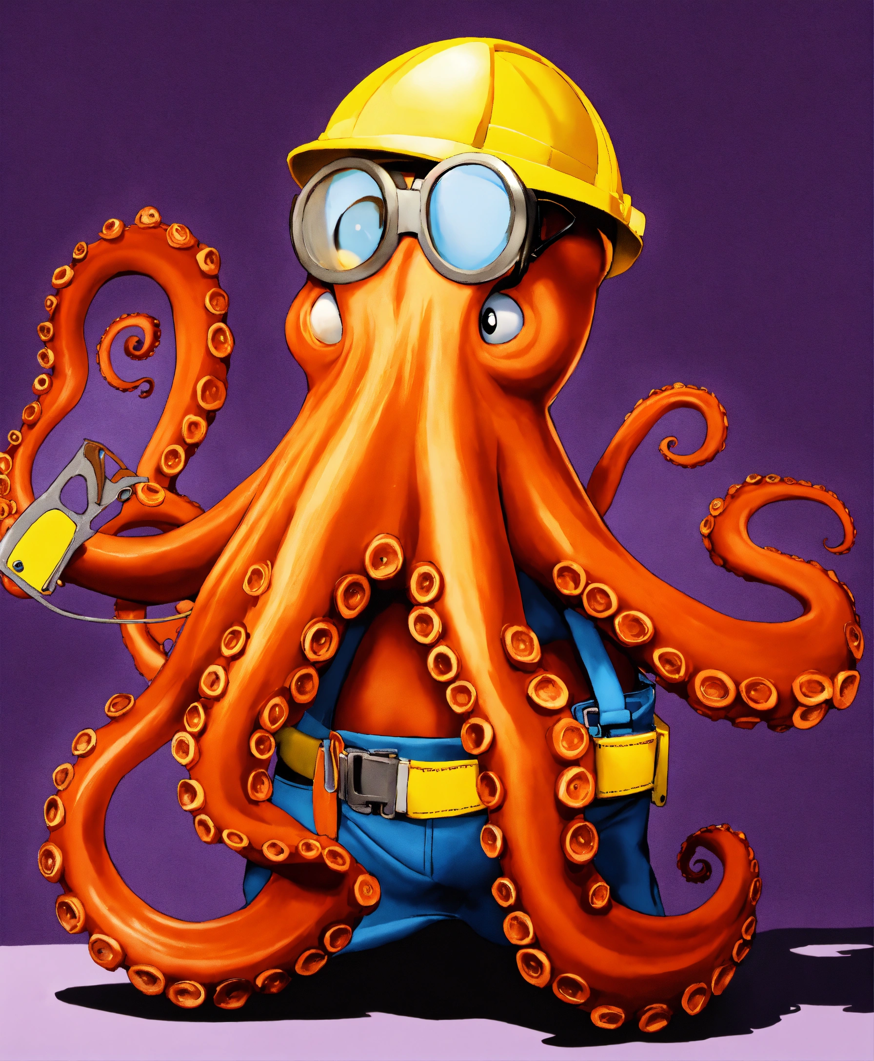 Lexica - Octopus, with tool belt, cartoon.