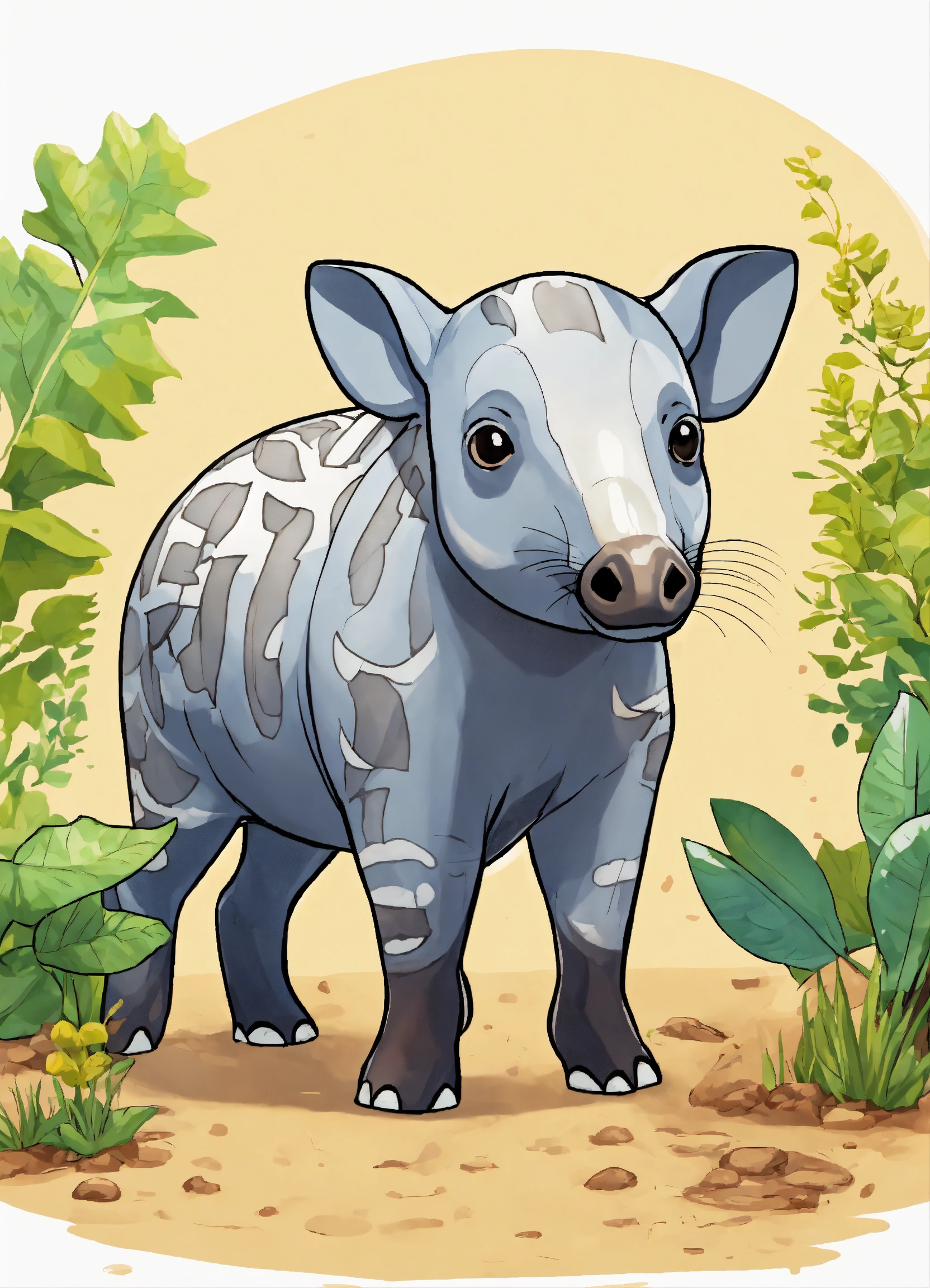 Lexica - Generate a cute Tapir of the selve, 4K resolution, cartoon ...