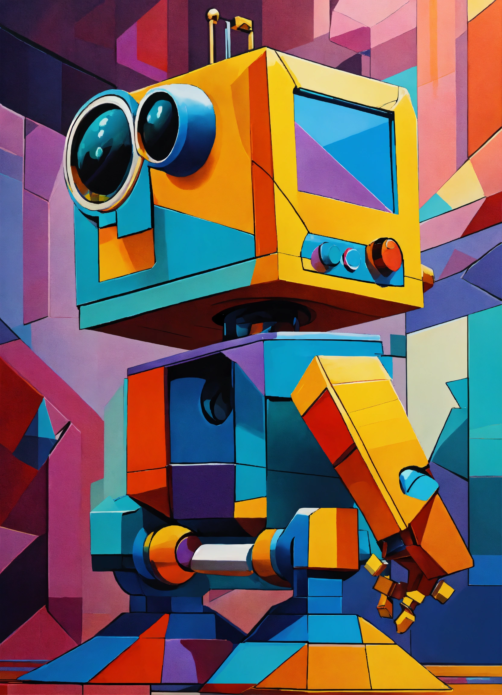 Lexica - Vibrant Geometric Cubism Walle Disney