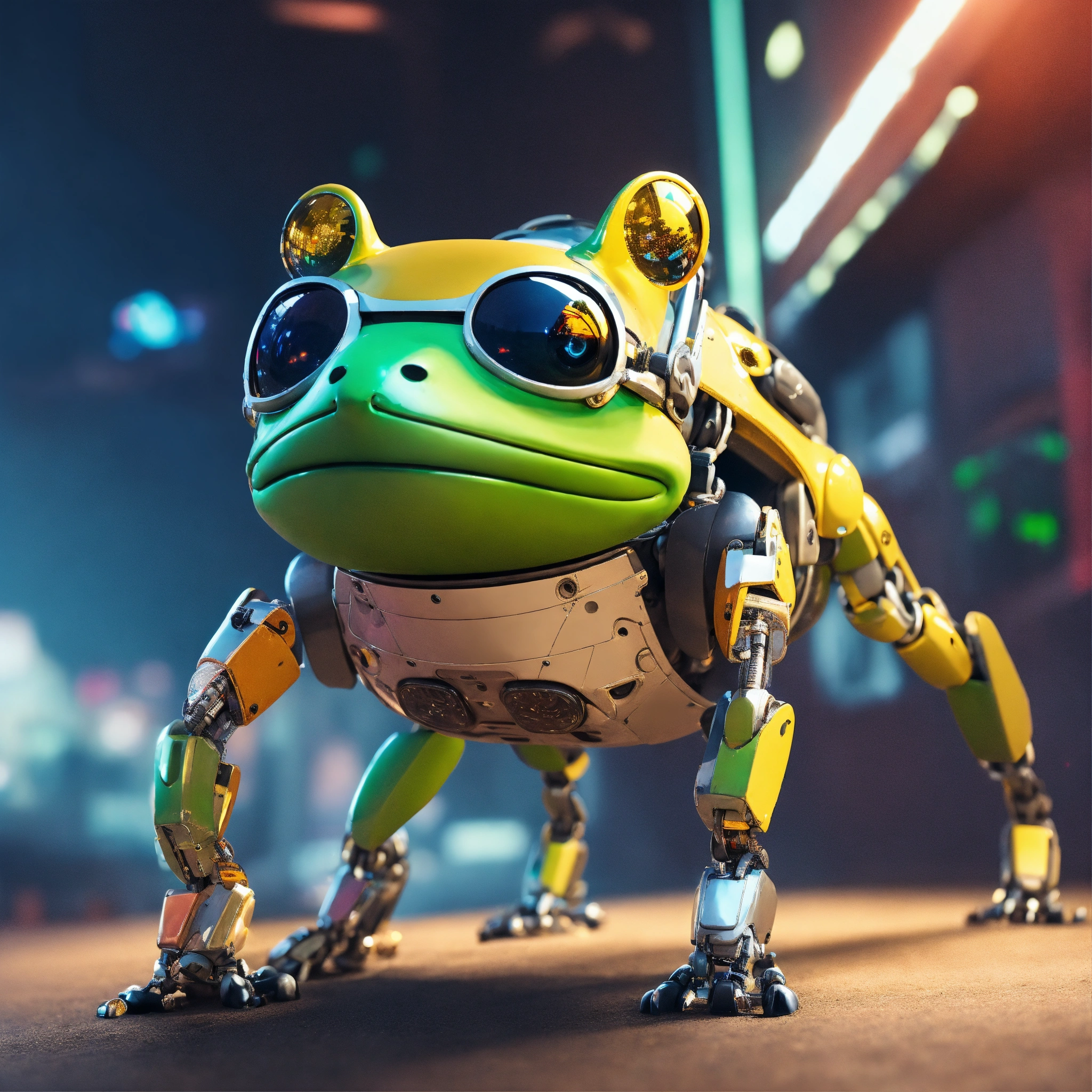 Lexica - Frog with dog inu full body cyberpunk style immaculate robot ...