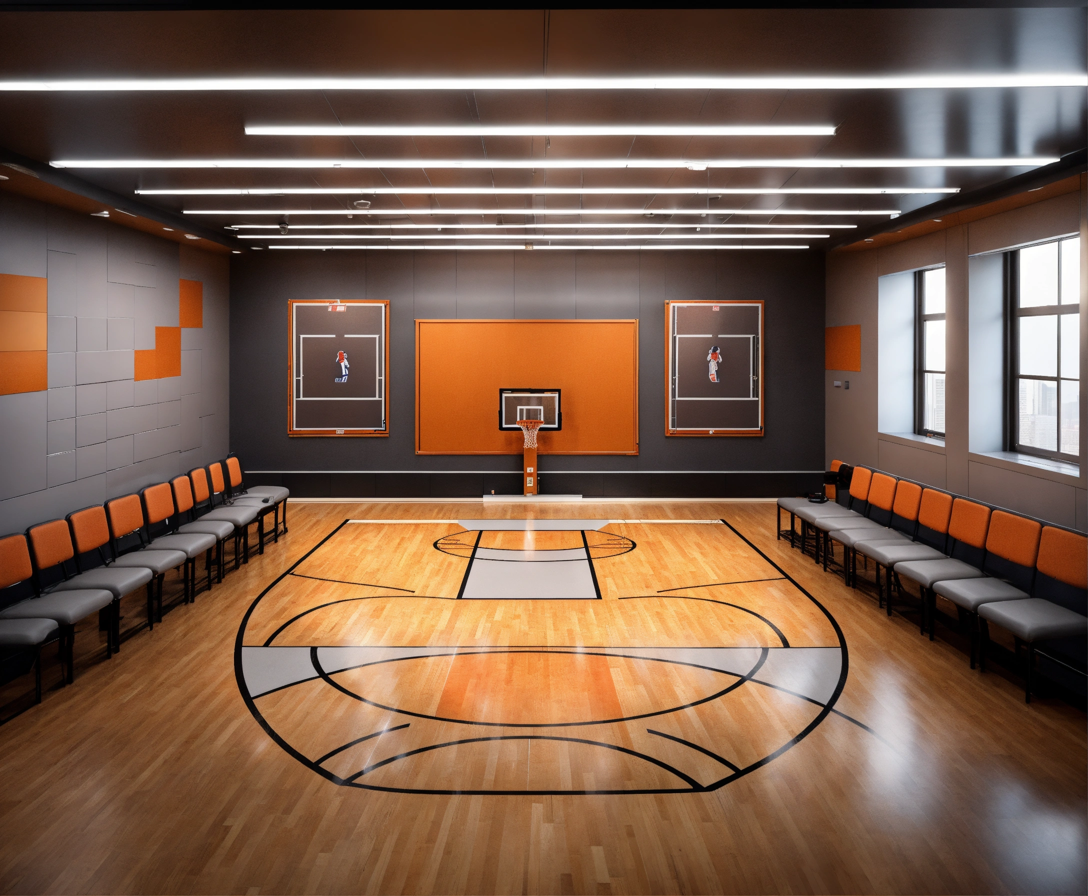 Lexica - A realistic picture of a briefing room for basketball players ...