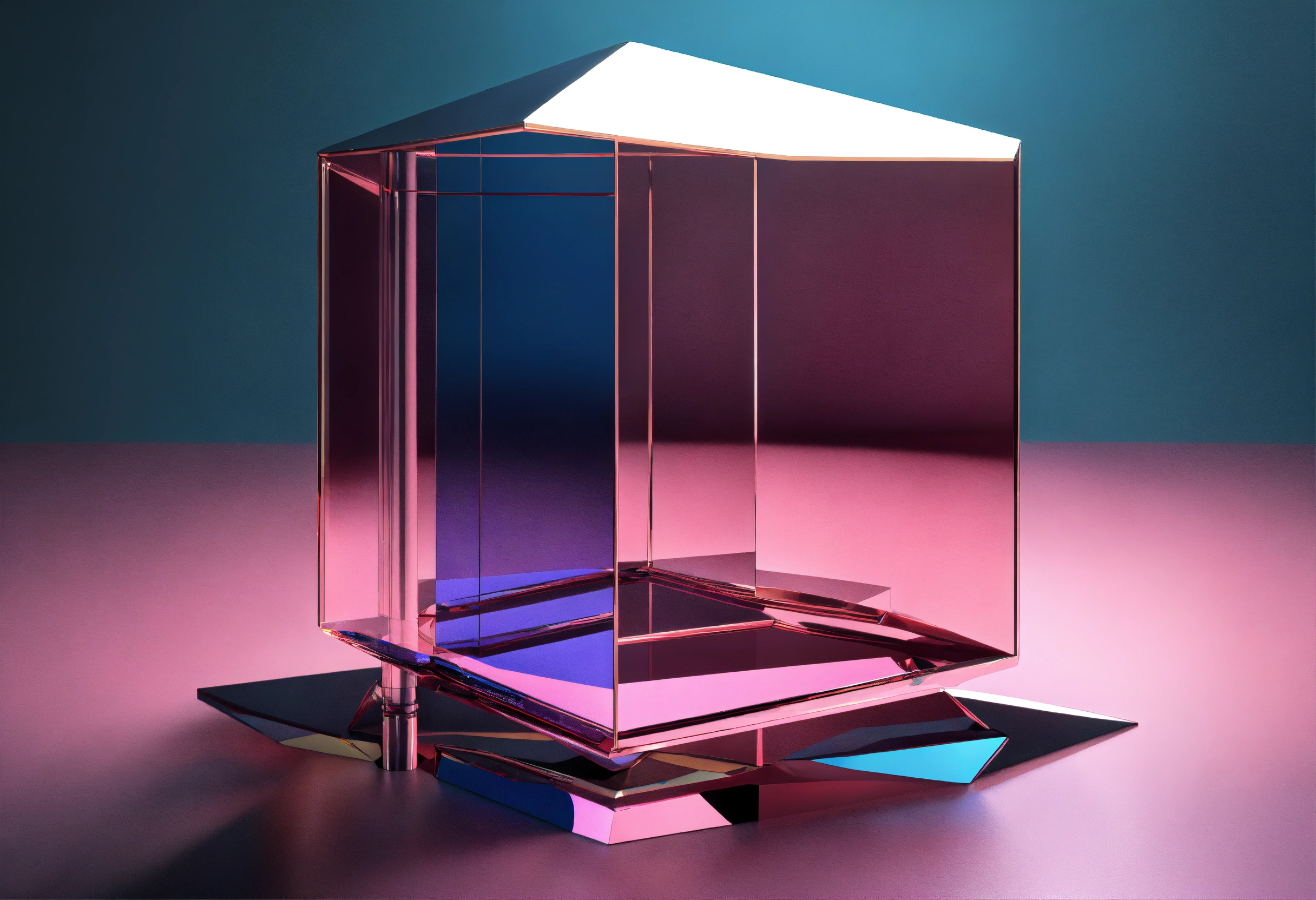 Lexica - Random geometric shapes, glassy, glossy, minimalist, 3D render ...