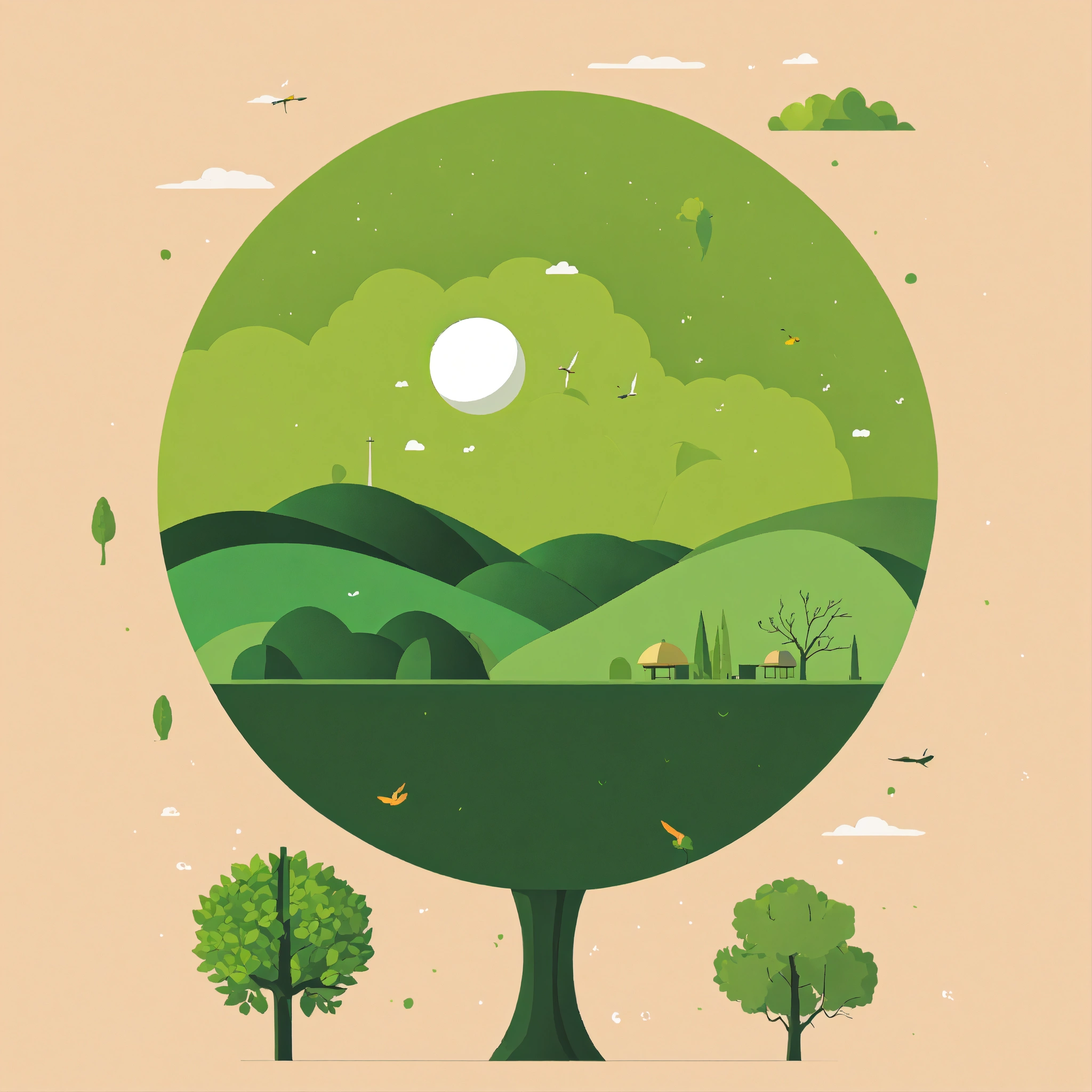Lexica - Simple, minimalistic picture of a green sustainable planet