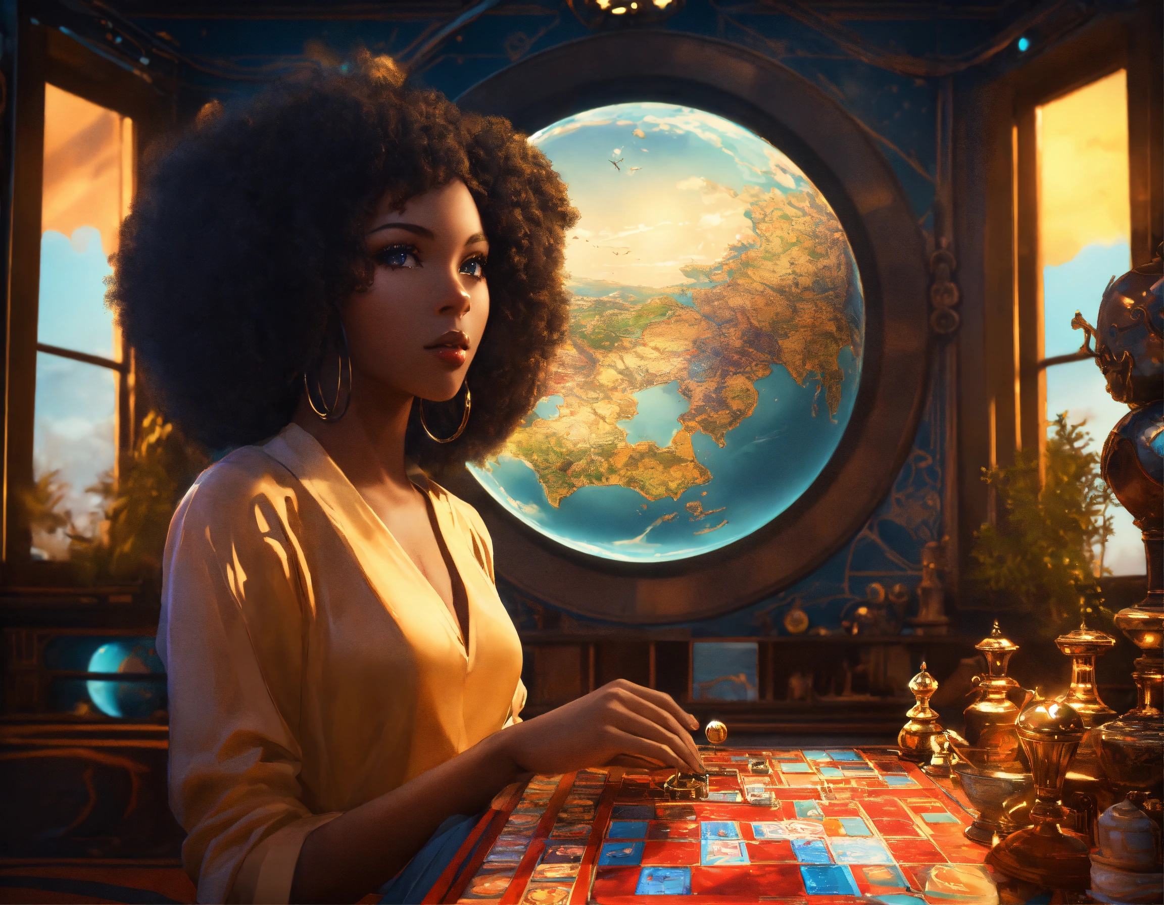 Lexica - Create a surreal 3D portrait of a confident Black woman, her ...