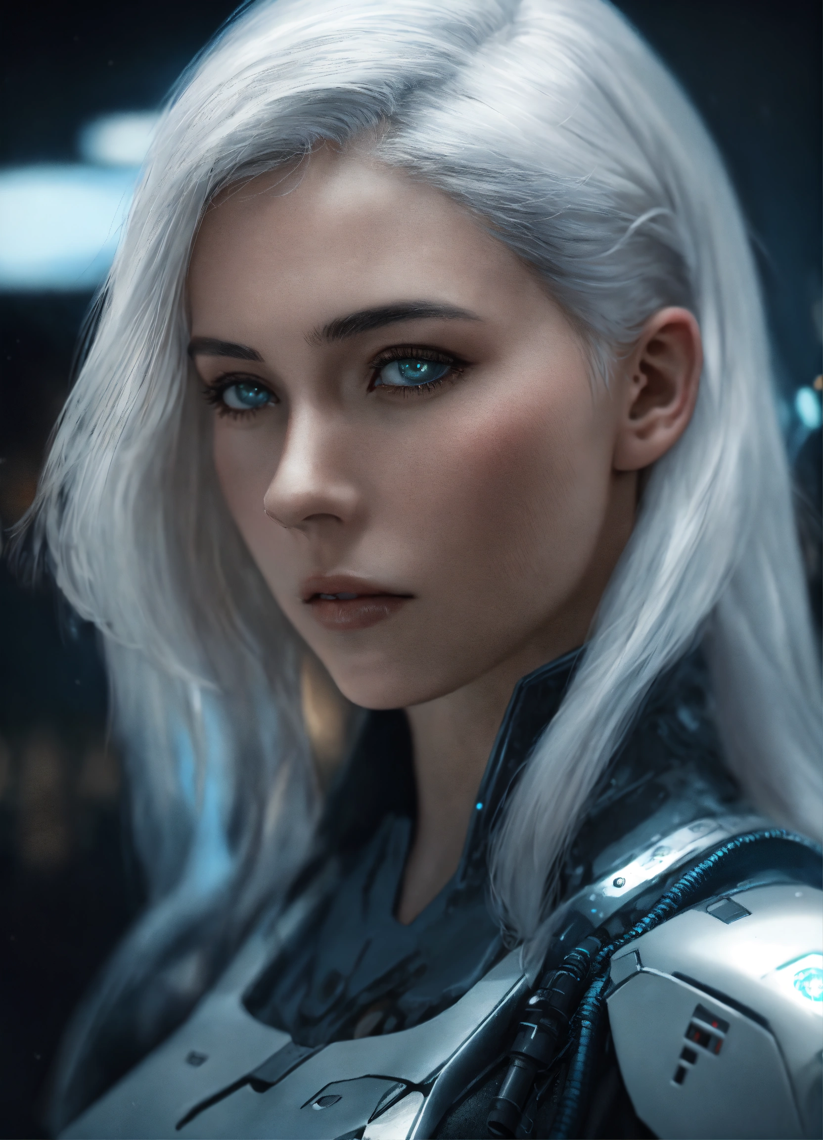 Lexica - Oktyabrina Maximova, white hair, dark future sci-fi, ambient ...