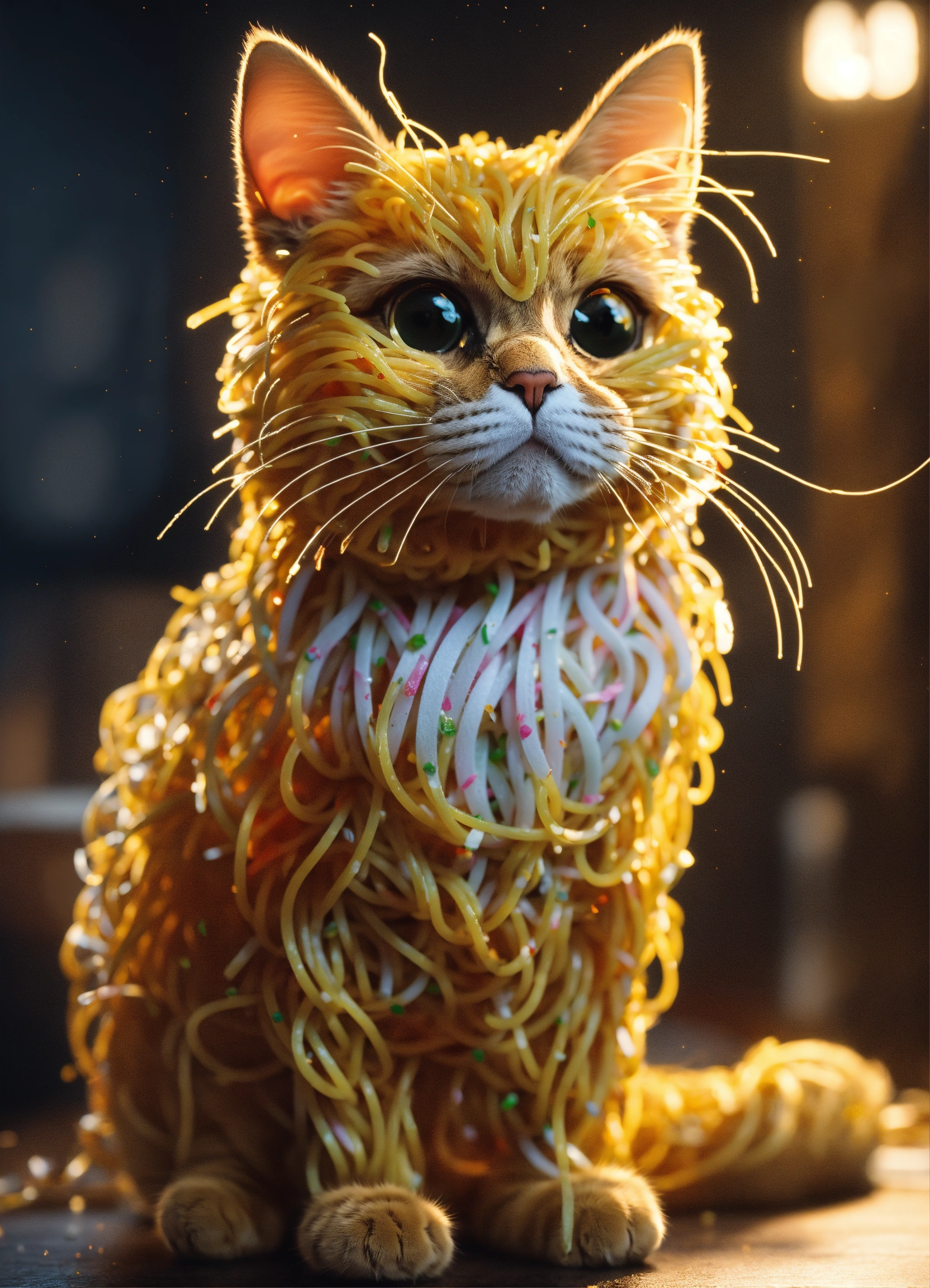 Lexica - A cat made of spaghetti unreal engine render, 8k, cinematic