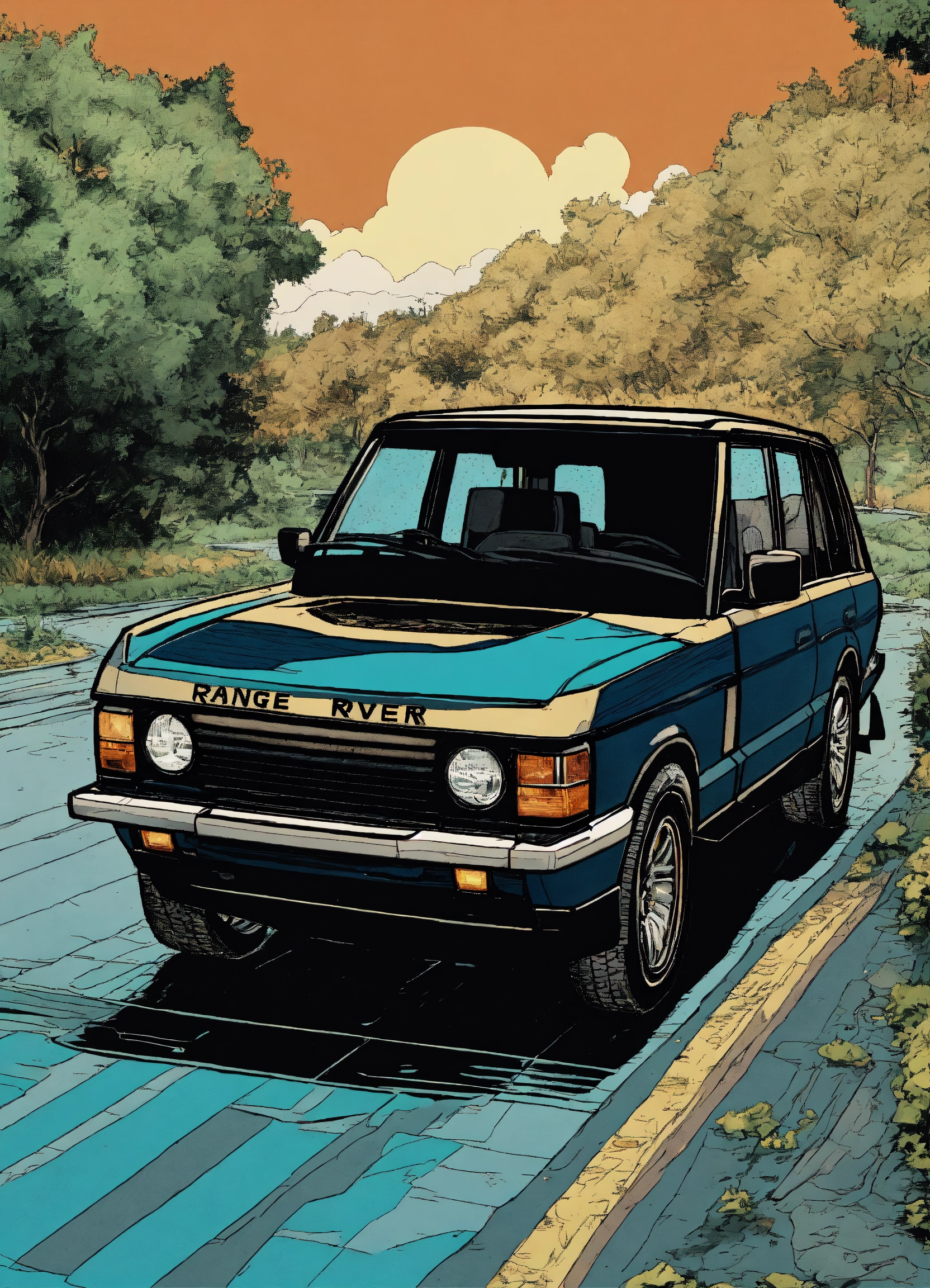 Lexica - Detailed pen and ink illustration of Range Rover Sport 2022 ...