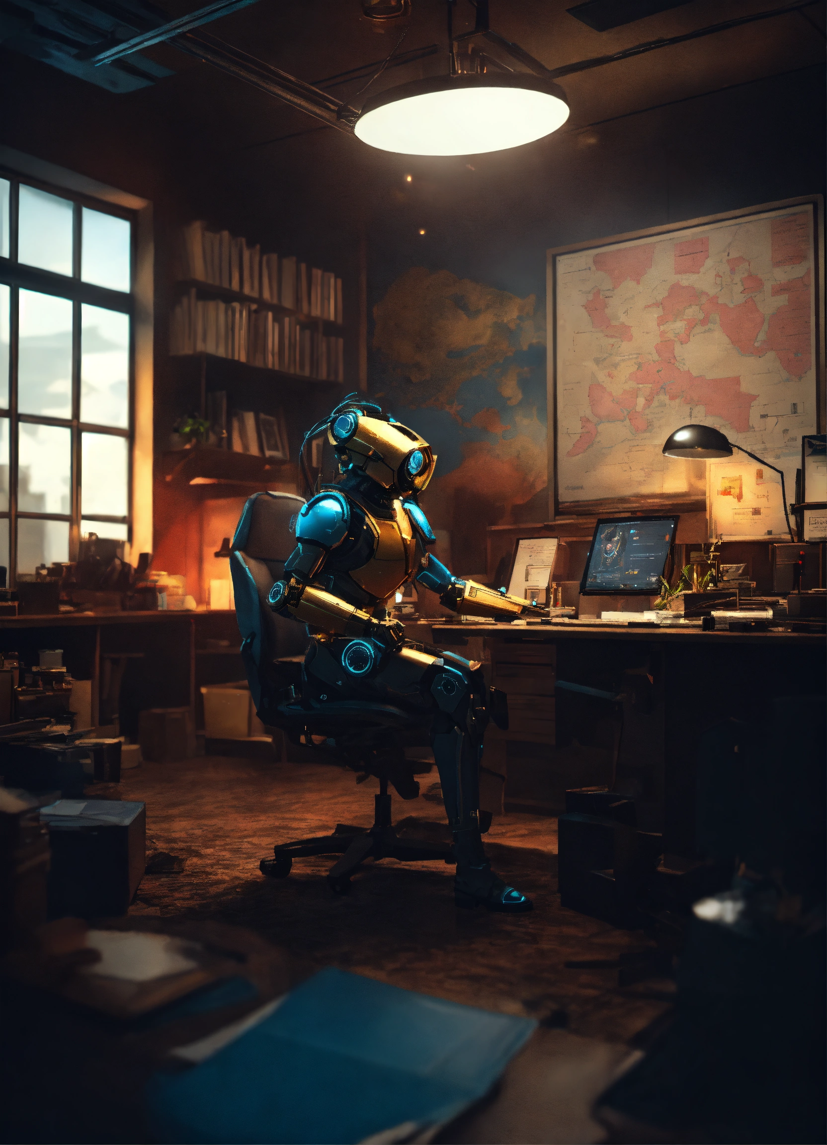 Lexica - Wide angle Environmental shot of AI Augmented Human ...