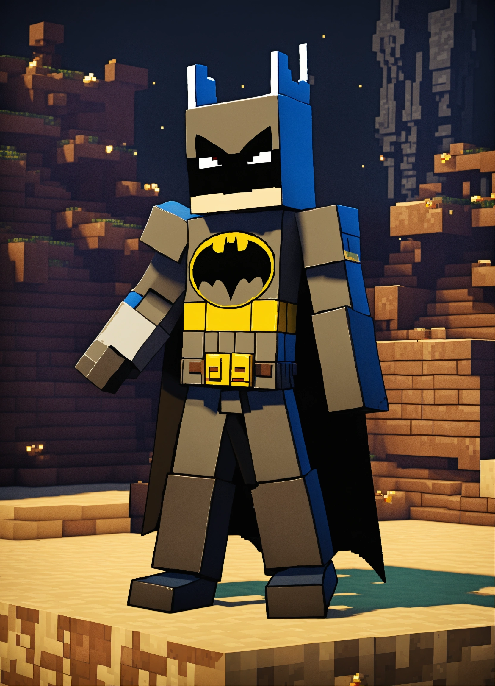 Lexica - A minecraft wearing the cloths of Batman