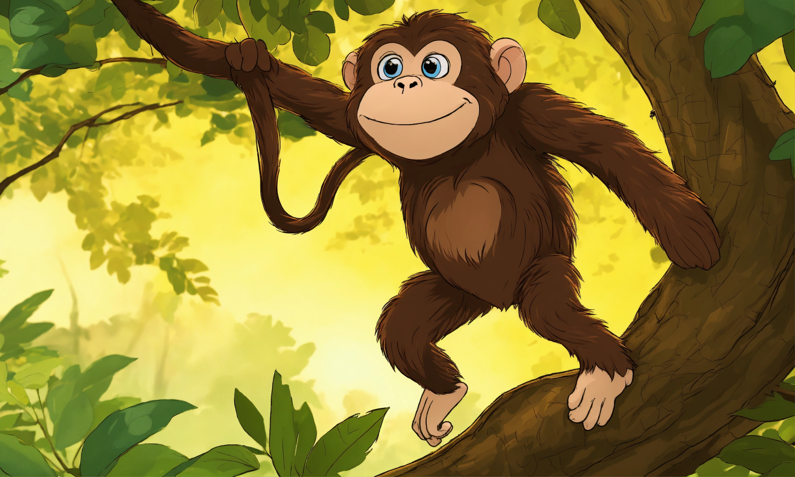 Lexica - Milo monkey found himself stranded high in a swaying tree ...