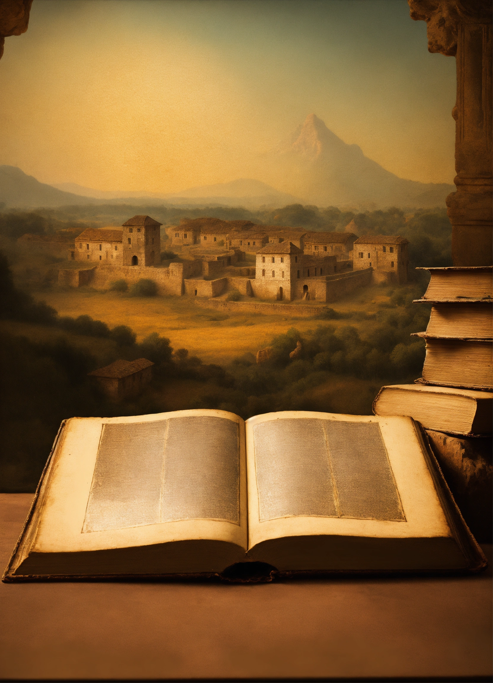 Lexica - An old book, like an ancient art with children on the background