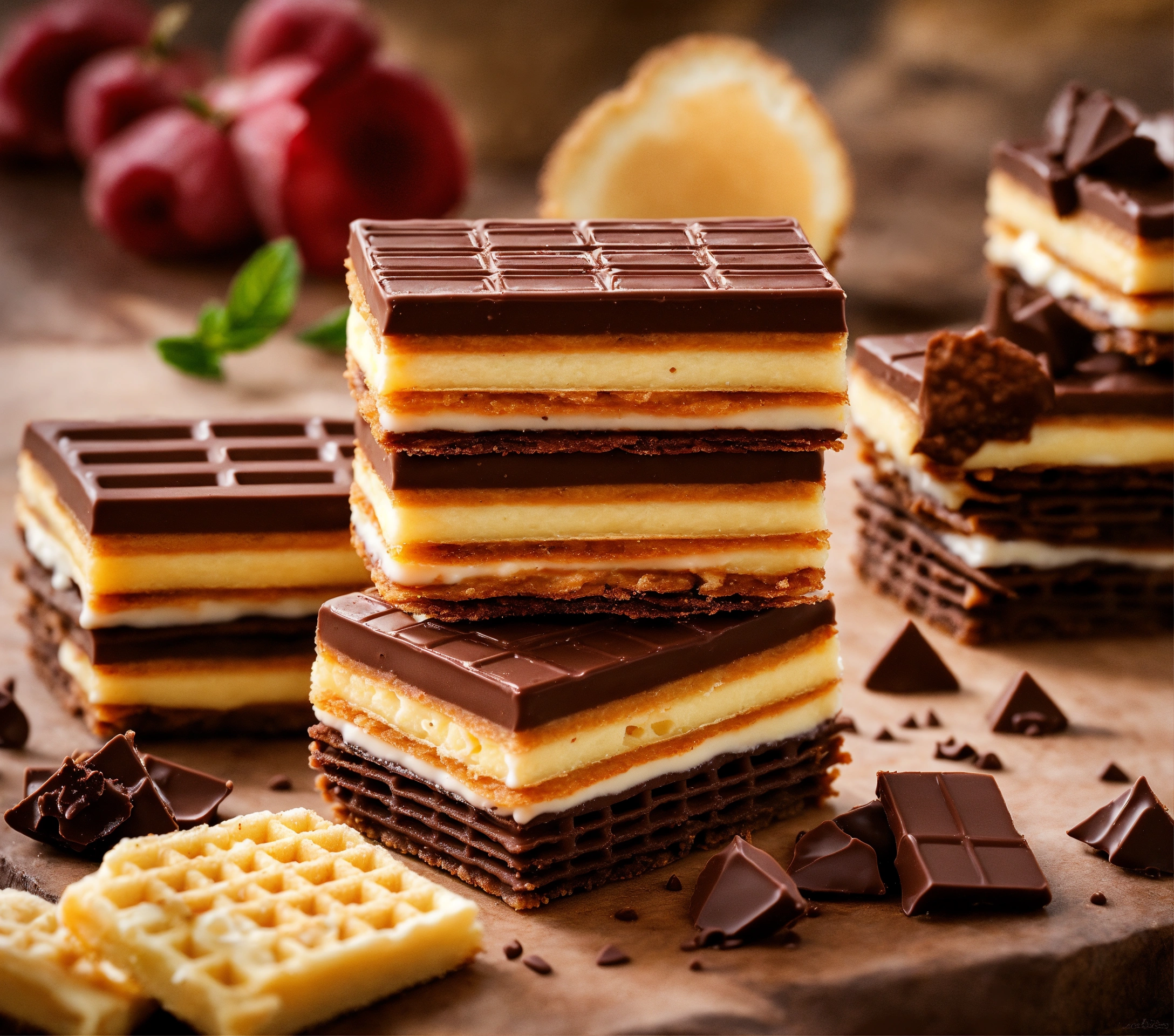 Lexica - Square crispy wafers chips filling 3 layers filling little ...