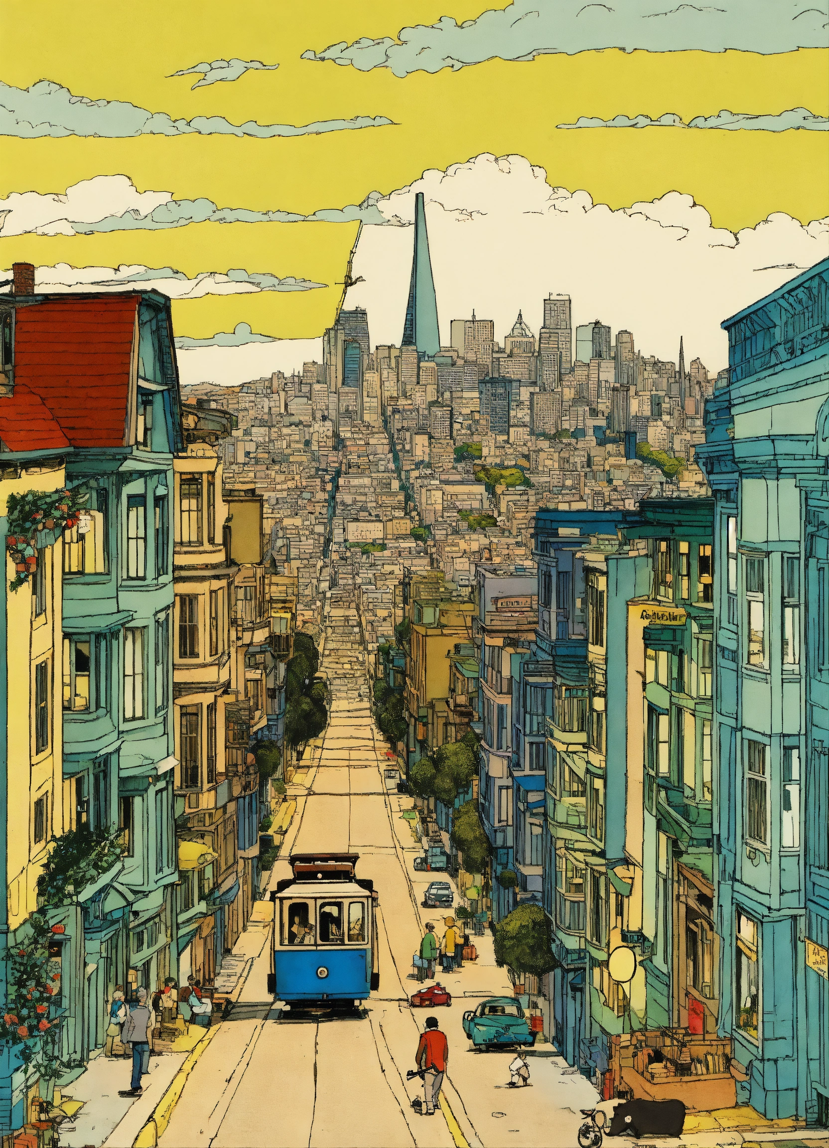 Lexica - Beautiful San Francisco, Illustrated By Hergé, Style Of Tin 