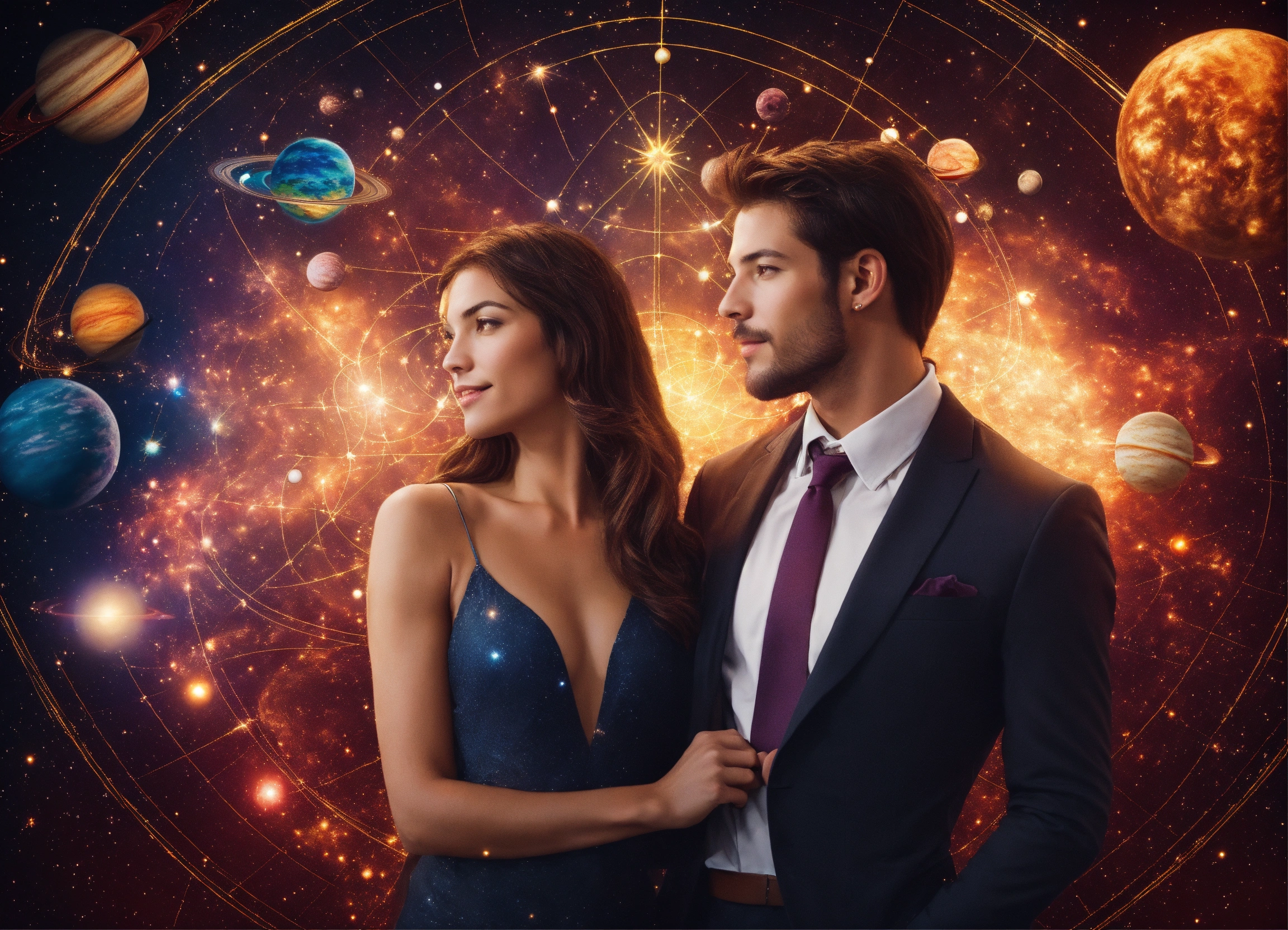 Lexica - A beautiful man and woman visualizing the concept of an elite ...