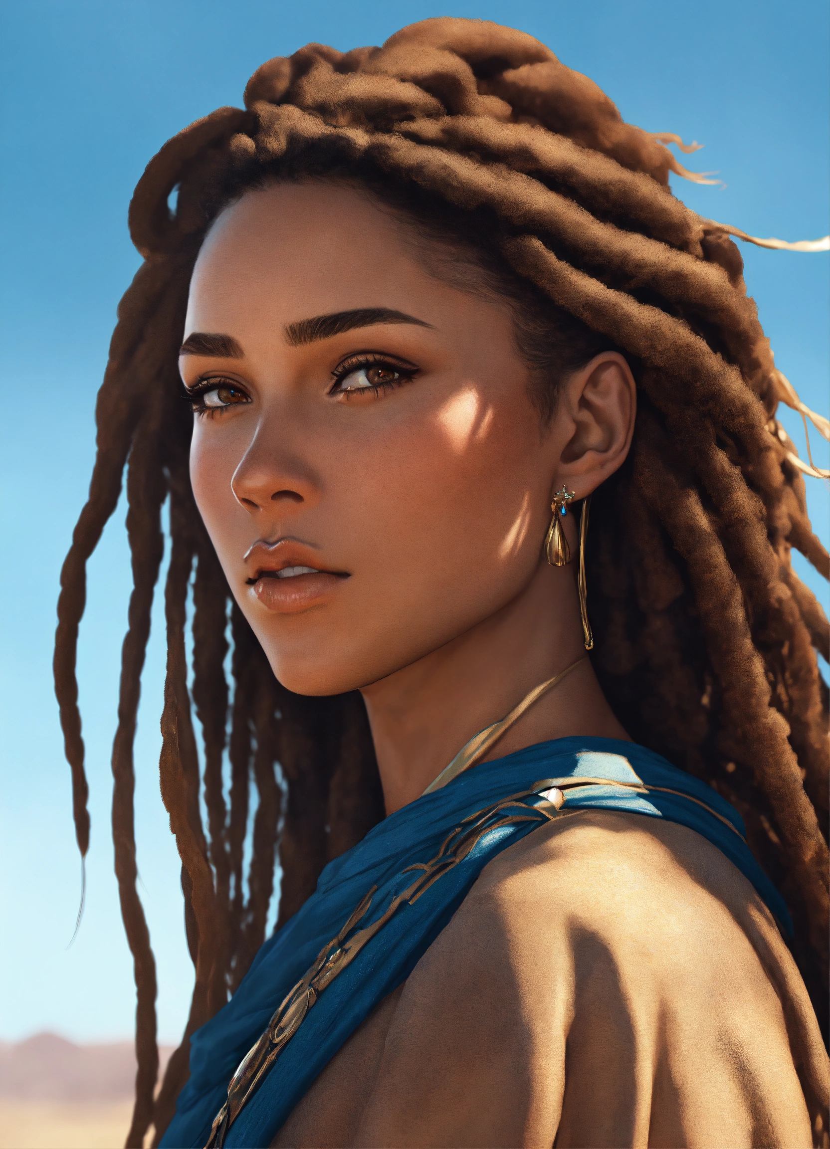 Lexica - Portrait of lightskin woman, age 20, light skin, square jaw ...