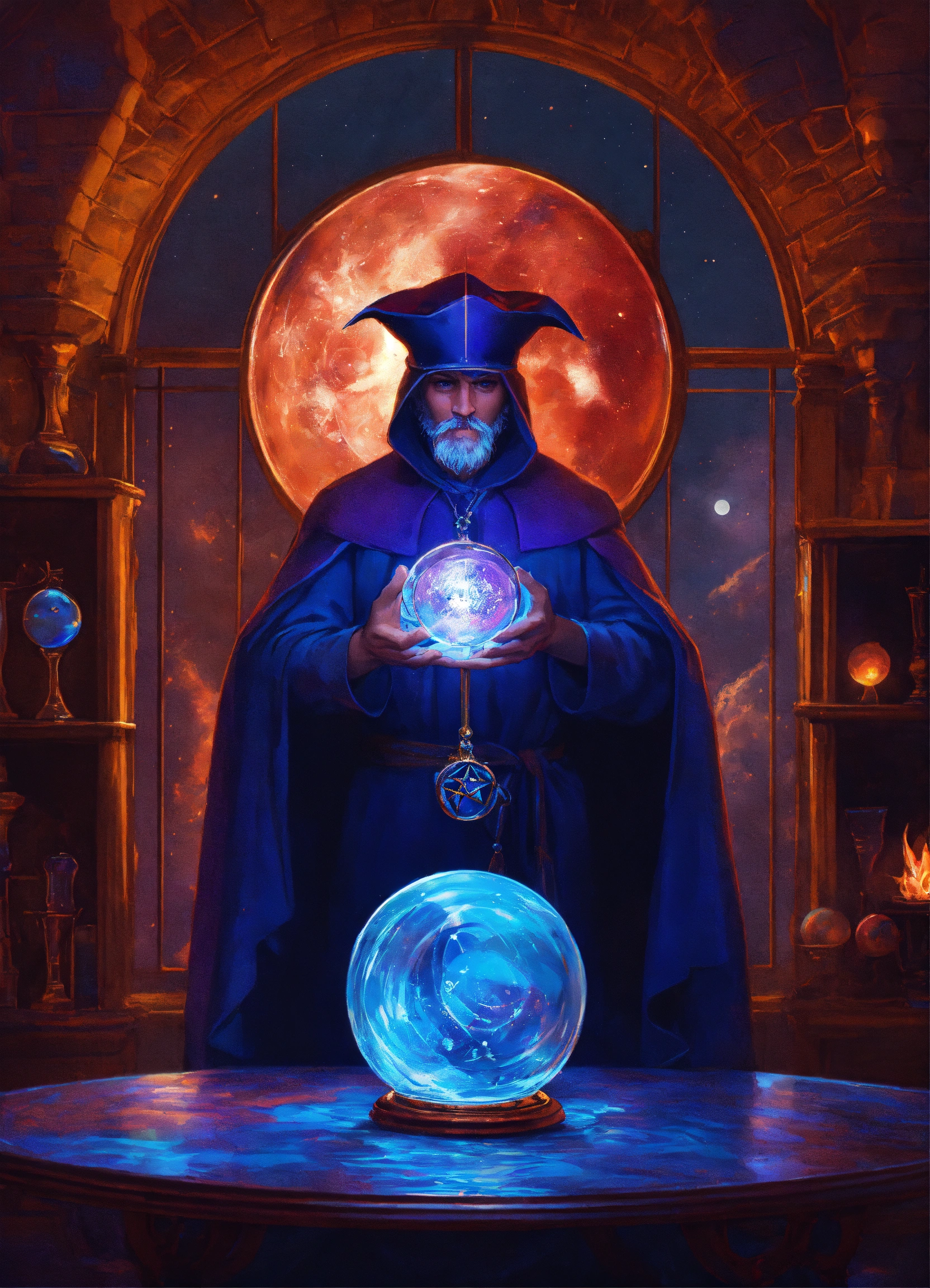 Lexica ALL GLASSBLOWING superrealism STYLE MAN in center Wizard