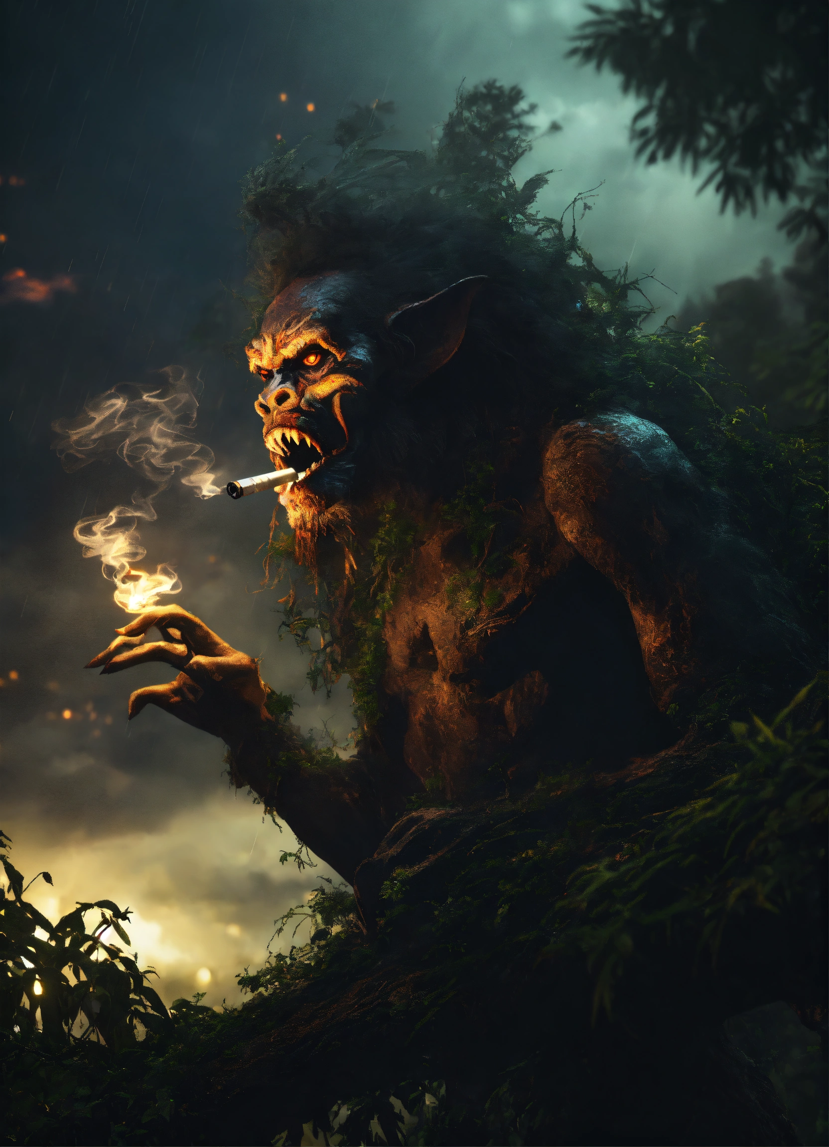 Lexica - Aswang philippines scary hairy humanoid monster smoking a ...