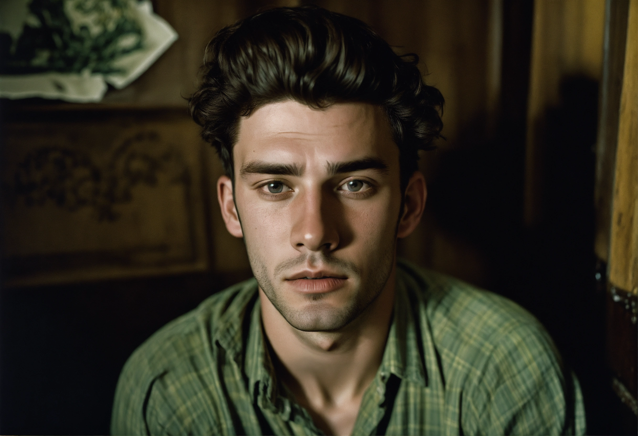 Lexica - Editorial portrait of young man, scruffy, Scottish, dark brown ...