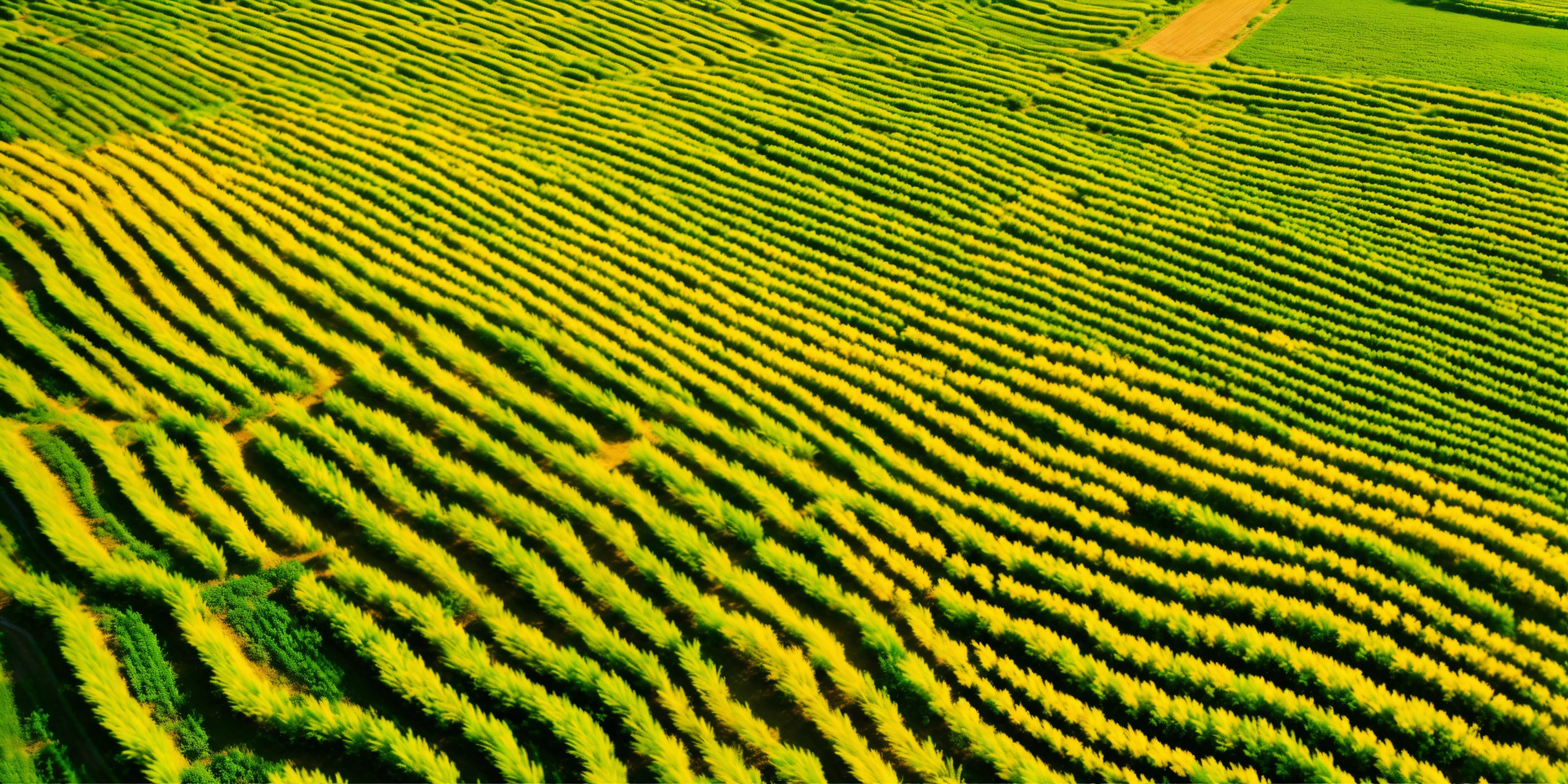 Lexica - Field of maize planted unevenly, view from ten drone