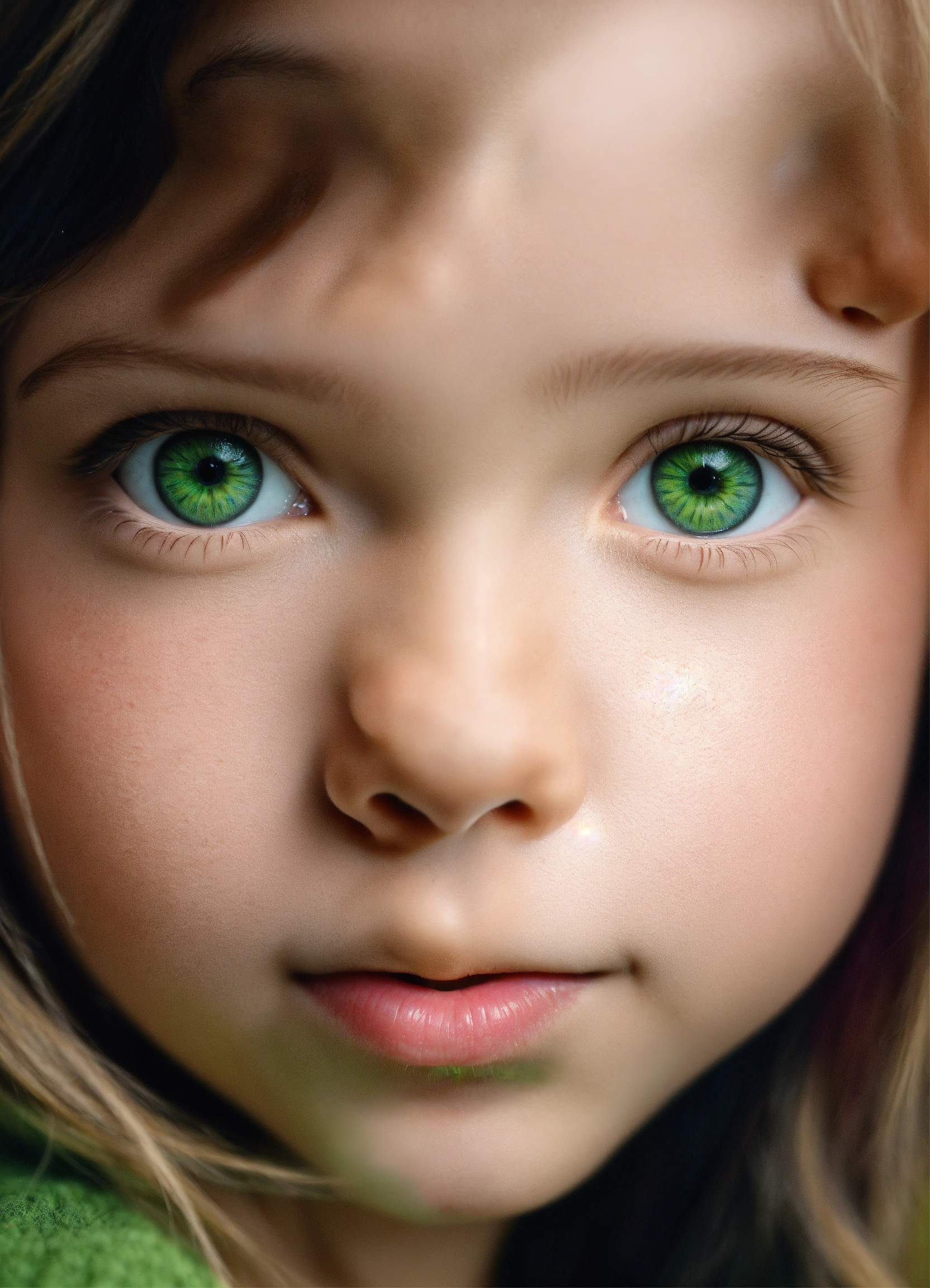 Lexica Photorealistic closeup photo of a little girl's face. She