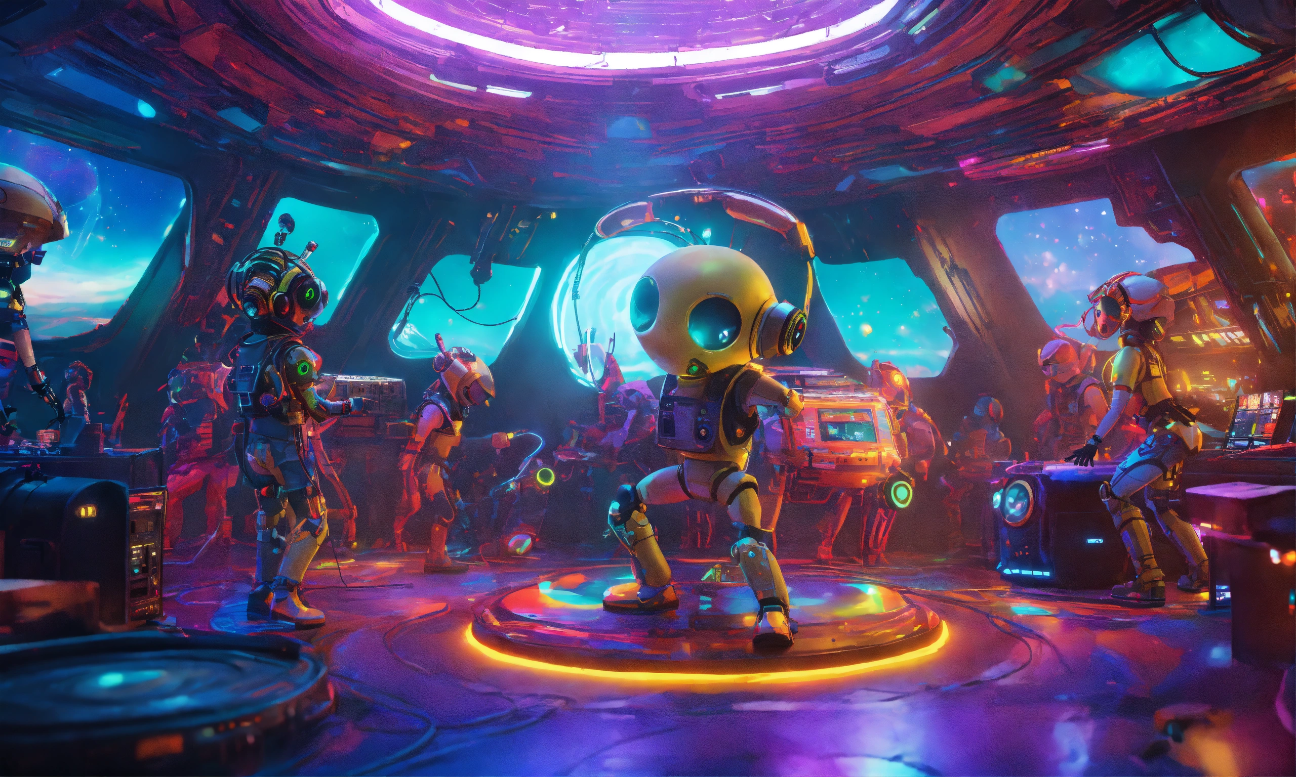 Lexica - Inside a wrecked spaceship is a rave with happy alien ...