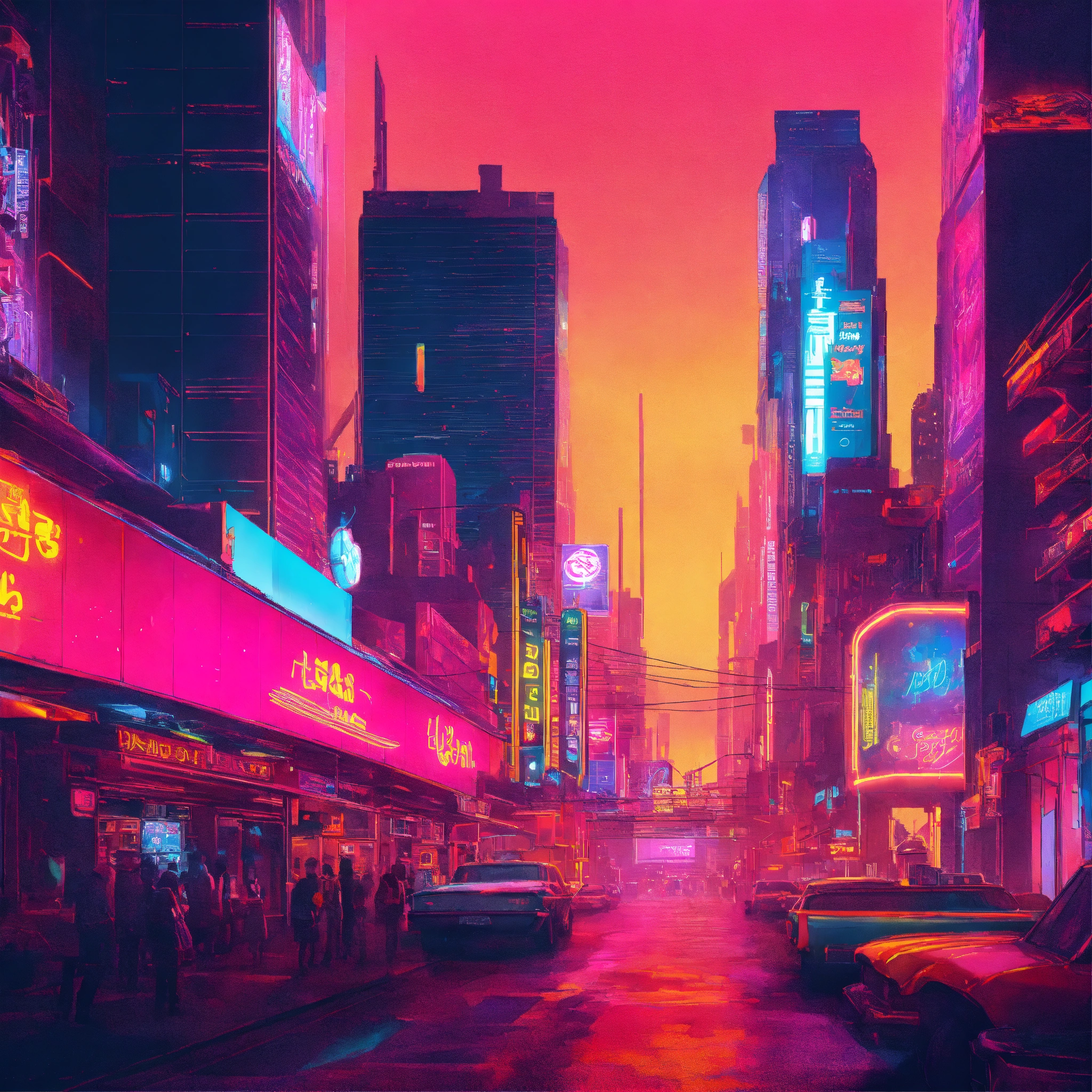 Lexica - A dazzling Neon lit city with a captivating retro-futuristic vibe.