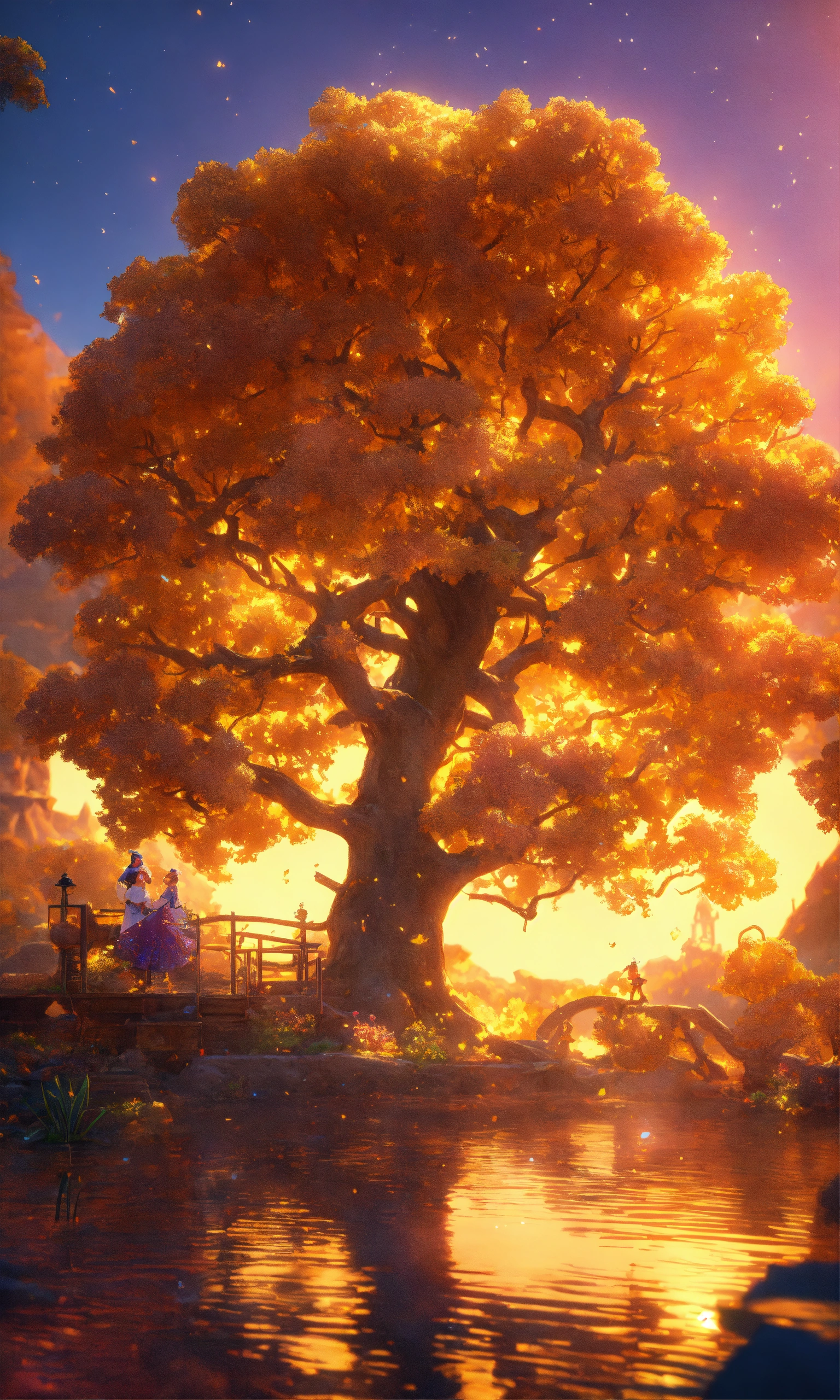 Lexica - Golden tree, Disney style, game art, magical, colorful, 3D ...