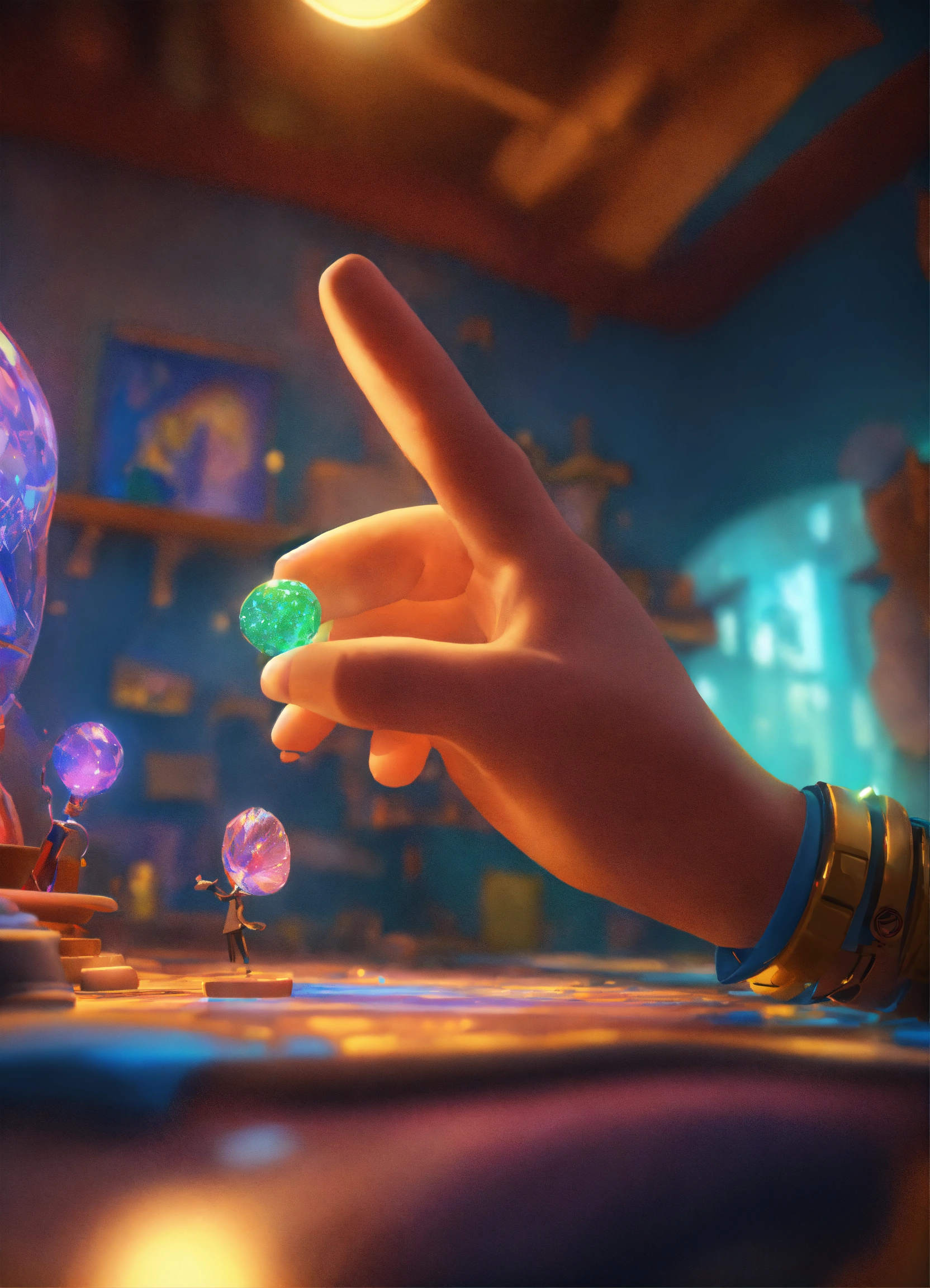 Lexica - Create a 3D rendering of a hand pointing its index finger ...