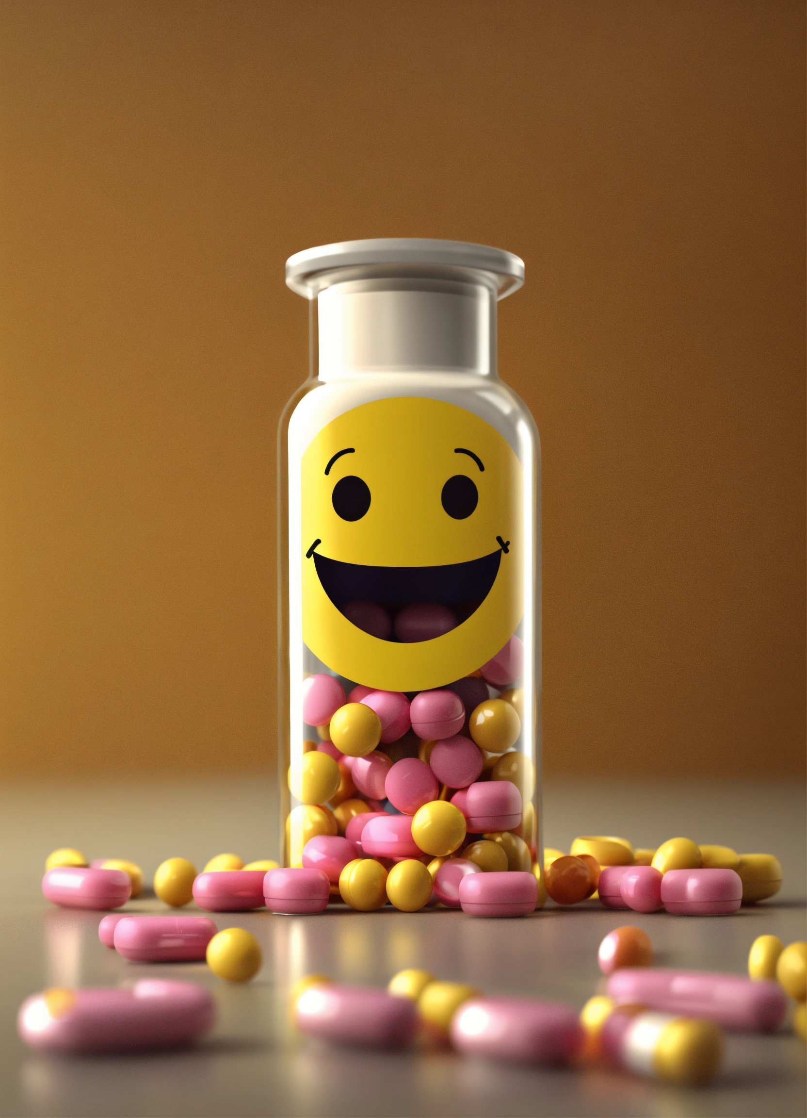 Lexica - Tiny pill tablets with smiley faces on them, inside pill ...