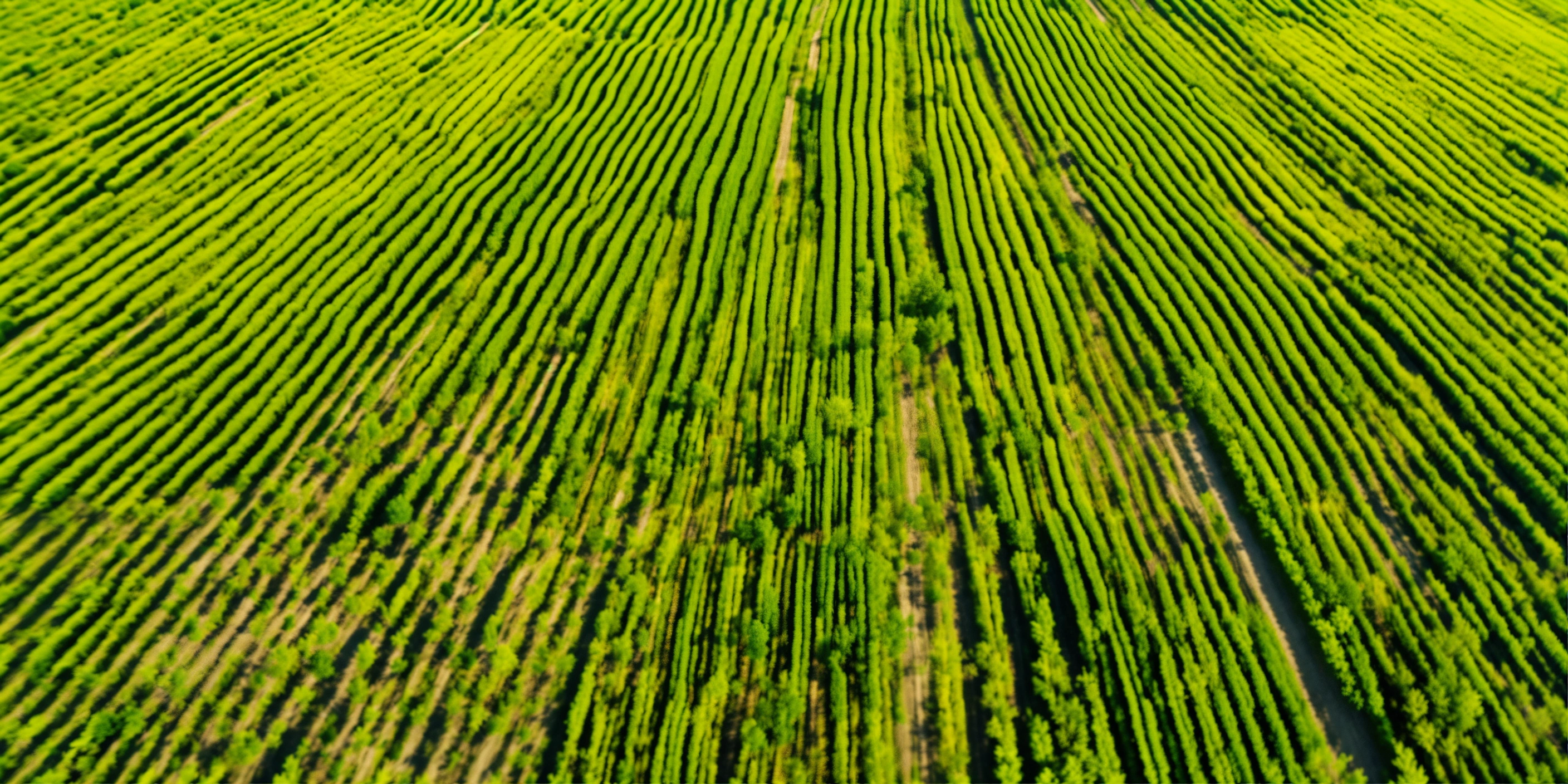 Lexica - Field of maize planted unevenly, view from ten drone