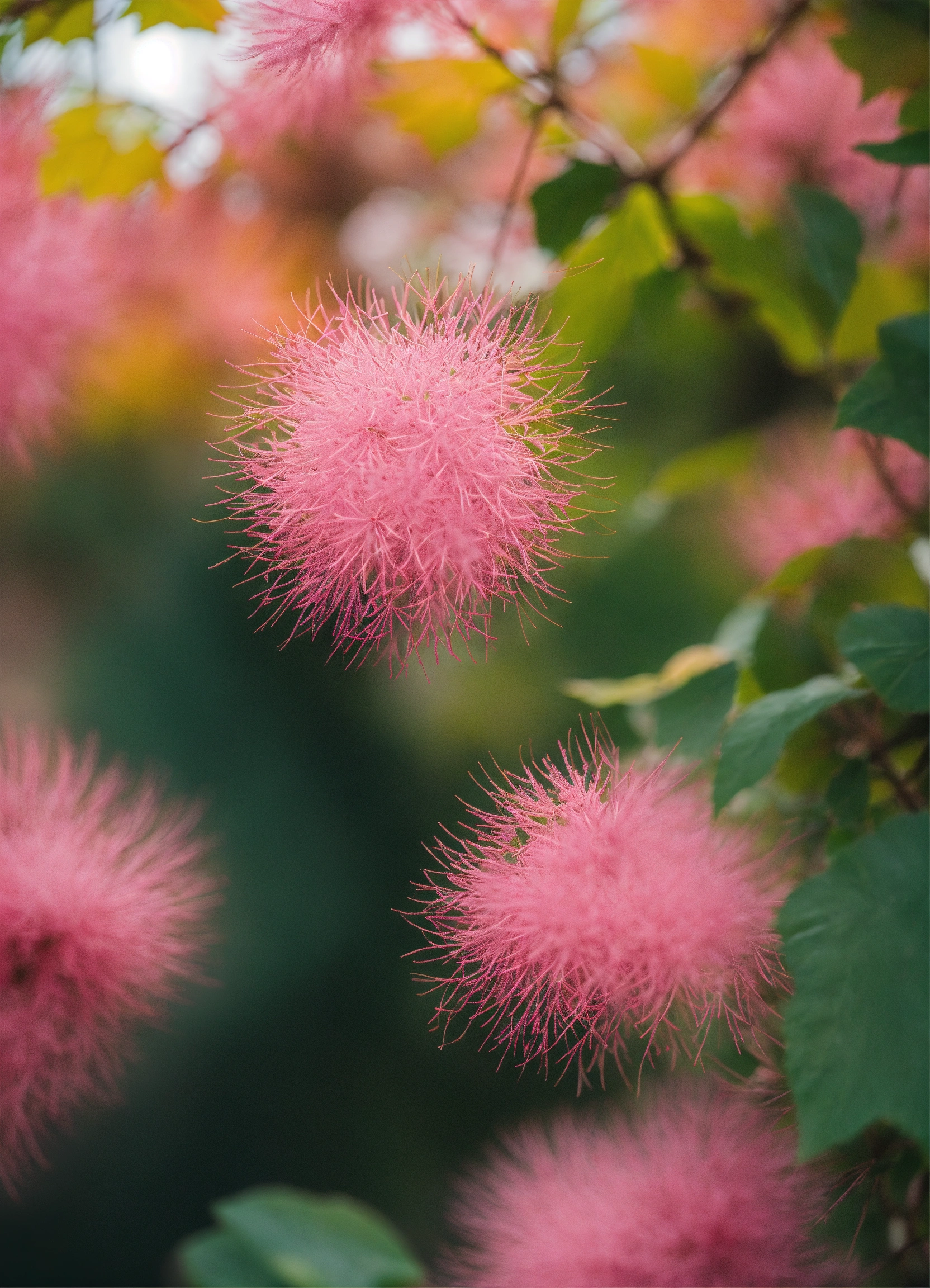 Lexica - Pink and Green Leaves in Close Up Photography